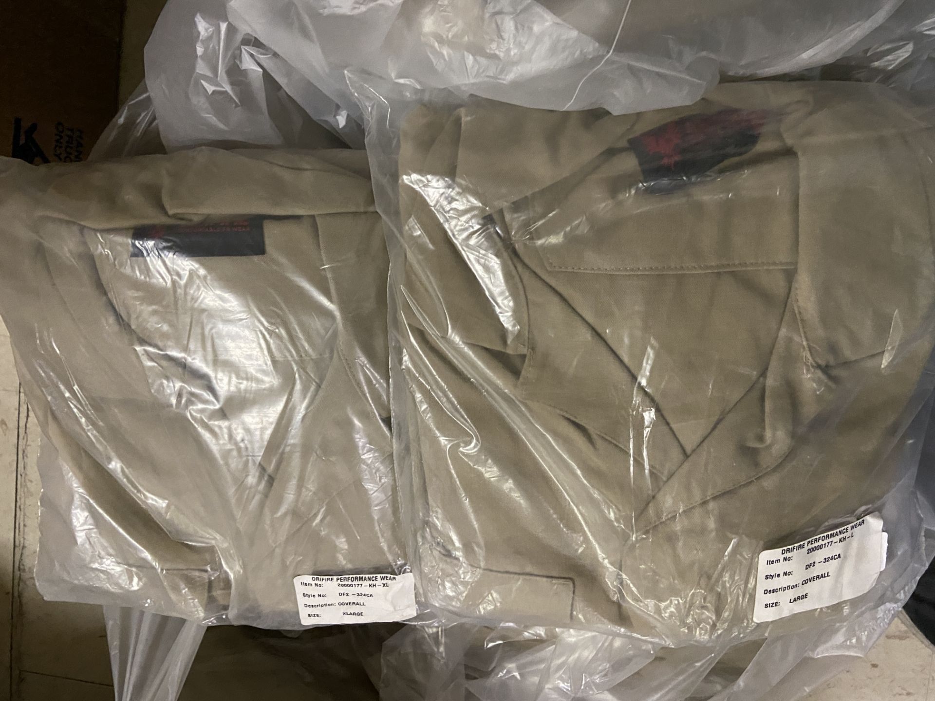 Pallet of DriFire Tactical Clothing, Approx 450+, New in Packaging, Tan, Various Sizes and Styles - Image 5 of 5