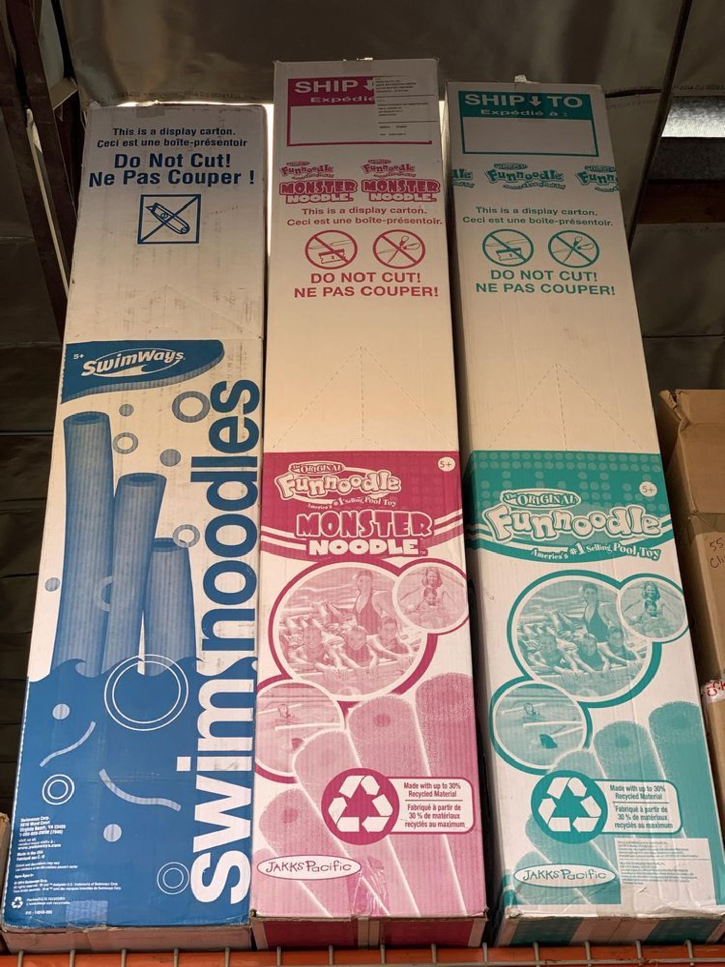 3 New Large Display Boxes of Pool Noodle Water Floating Toys.  Each Box has 15+ noodles - Image 2 of 2