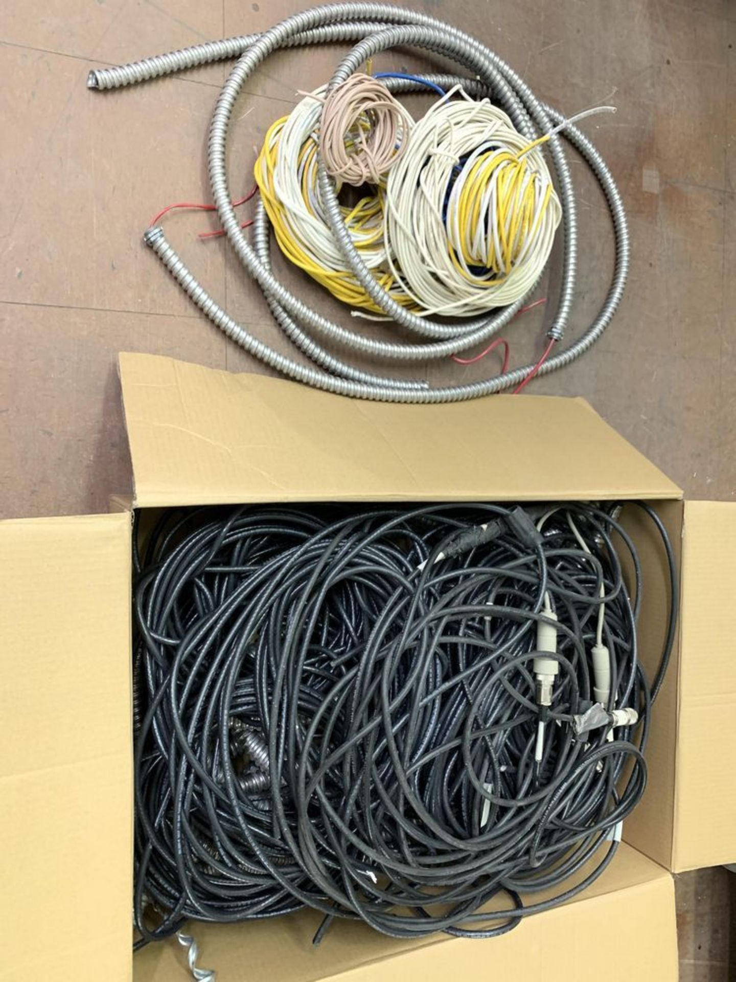 Large Box of Networking Coax Cables and Conduit