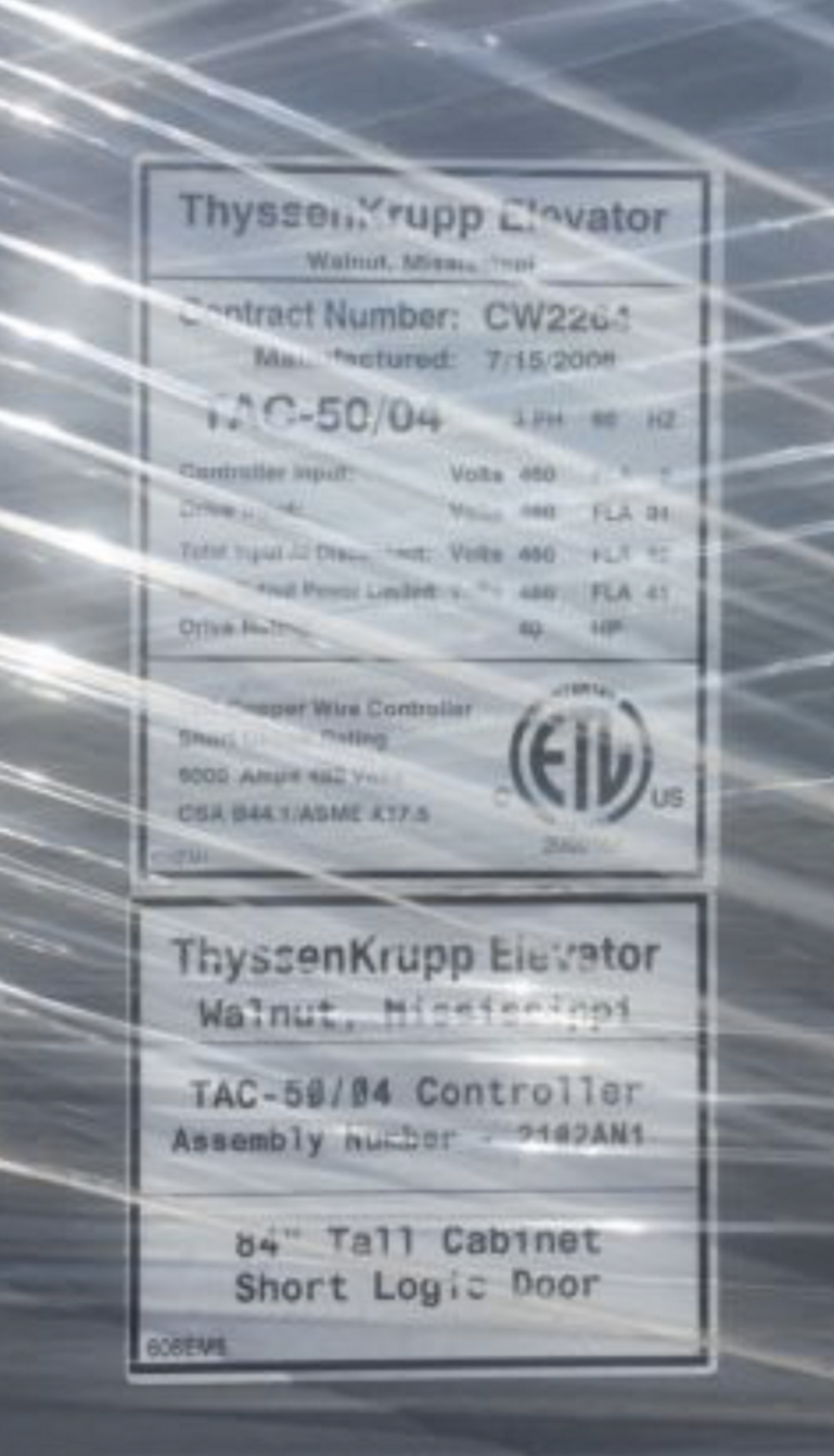 ThyssenKrupp Elevator TAC 50-04 Brand New Controller/Selector Module $55,000 84"   This item is - Image 5 of 6