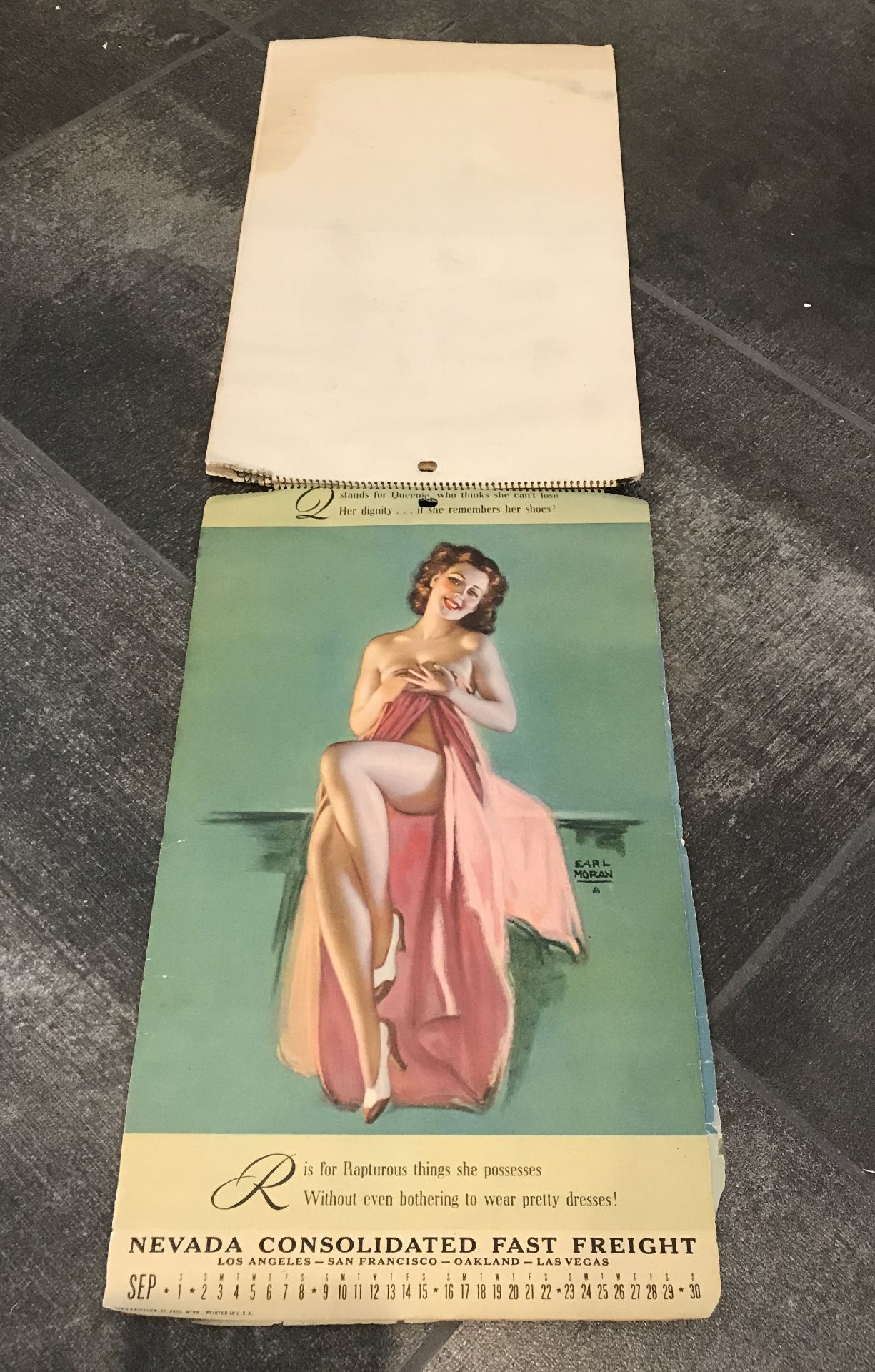 VINTAGE PIN-UP ART CALENDAR