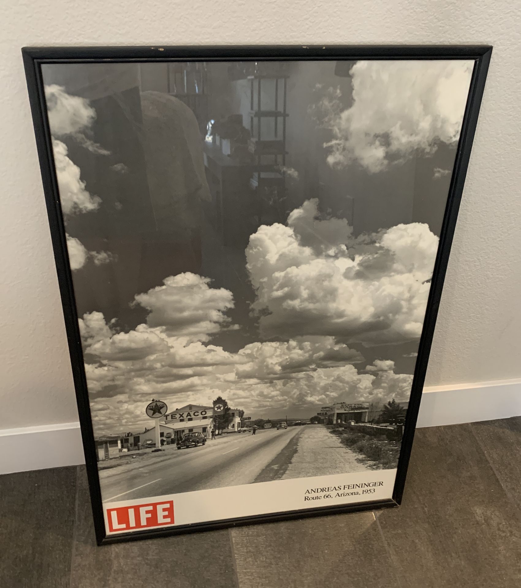 ANDREAS FEININGER ROUTE 66, ARIZONA 1953 TIME LIFE HIGHLY COLLECTIBLE RARE FRAMED COVER ART 24.5X35"