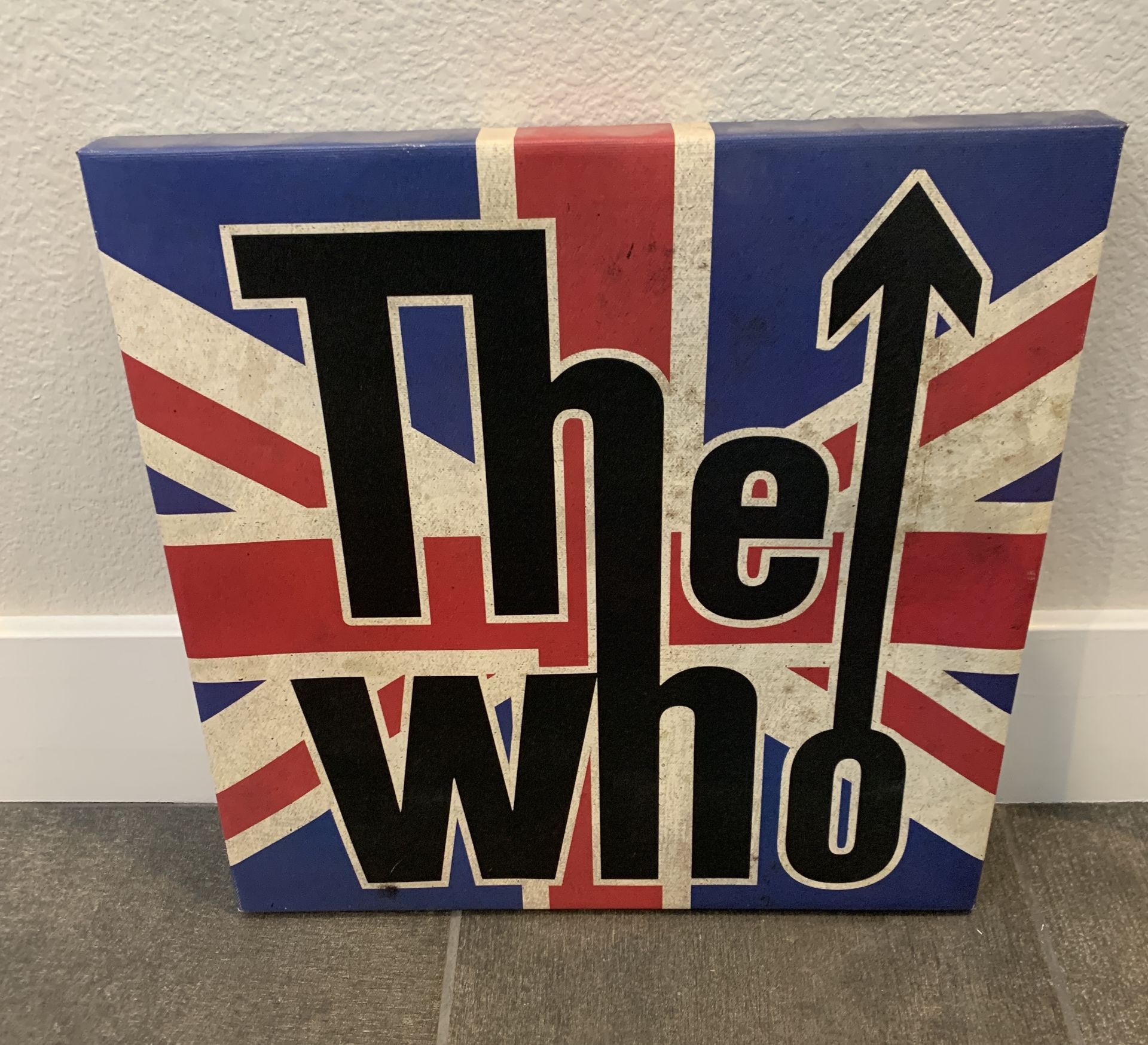 15X15 FRAMED CANVAS THE WHO BRITISH FLAG BACKGROUND