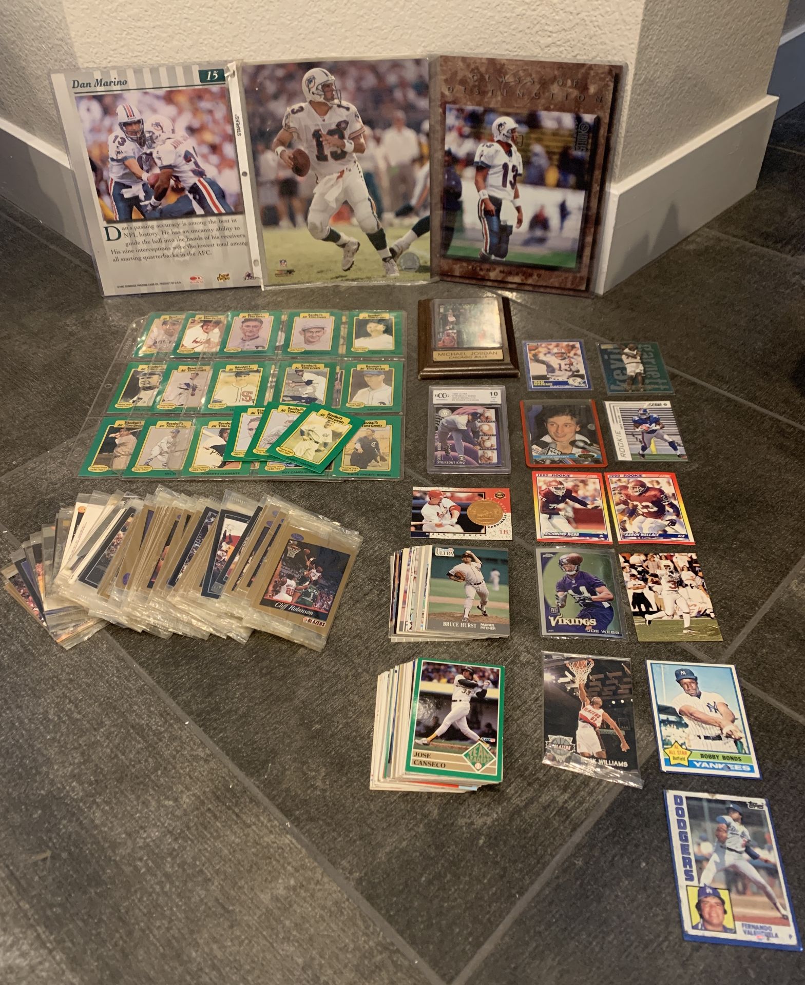 LOTS OF SOME VERY RARE COLLECTIBLE ITEMS AND CARDS DAN MARINO, WAYNE GRETZKY + MORE