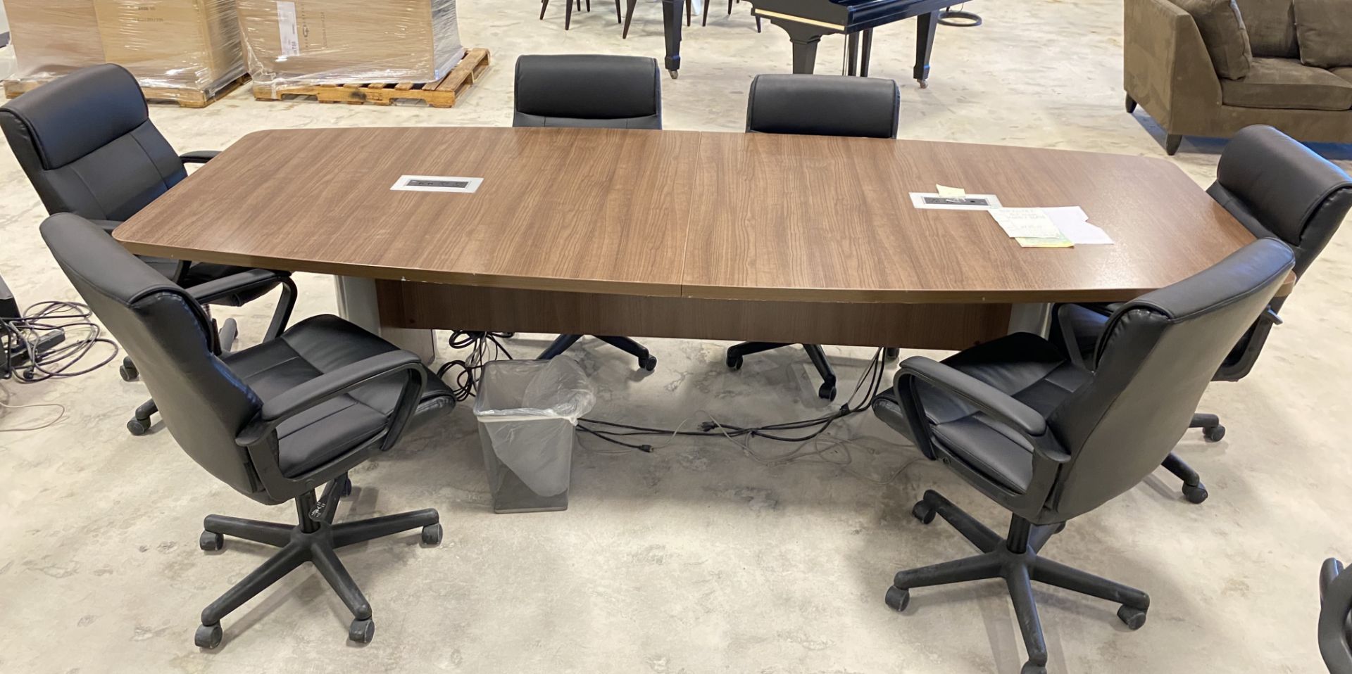 LARGE CONFERENCE TABLE WITH CHAIRS - Image 3 of 4