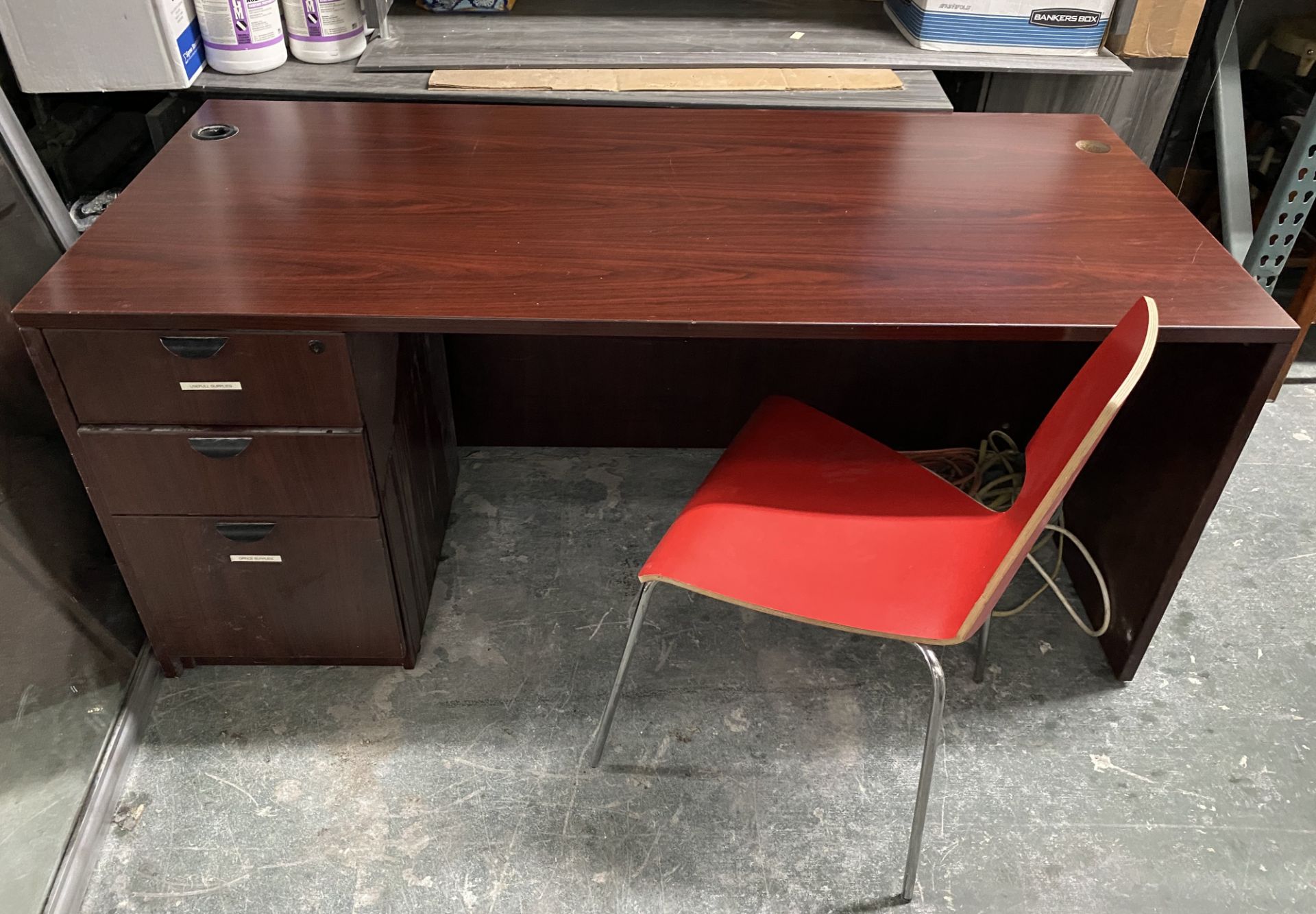 LARGE OFFICE DESK WITH CHAIR - Image 2 of 4