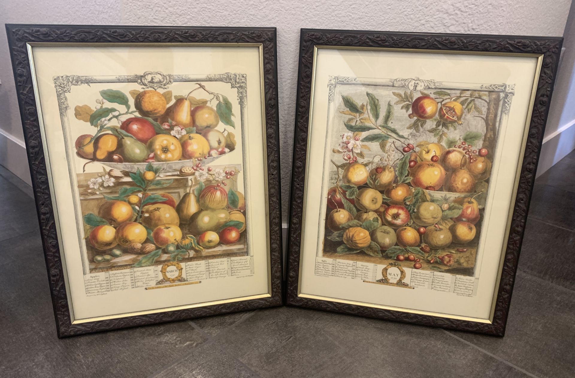 2 x Framed Prints by Rob Furber, Gardner Kensington Palace Engraved H. Fletcher 1732