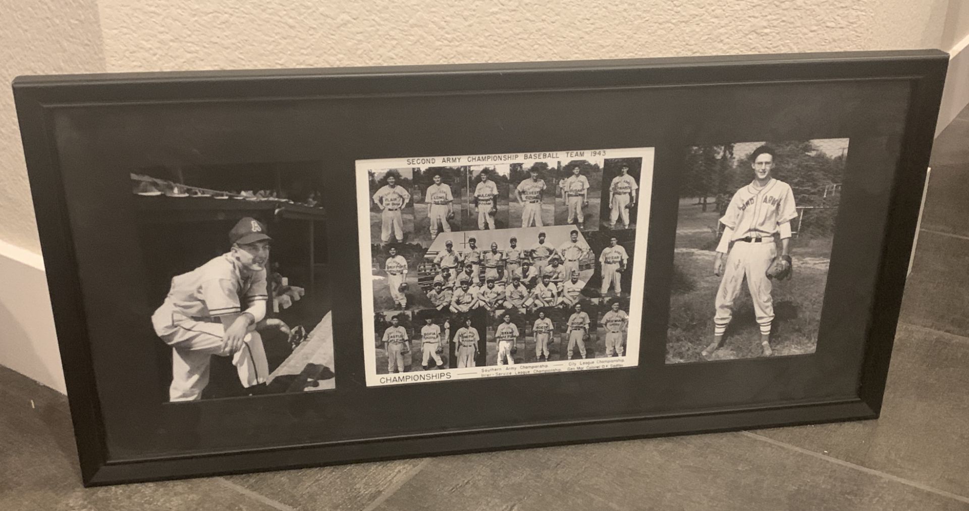 1943 SECOND ARMY FRAMED BASEBALL TEAM PHOTO 26.5X12.5" - Image 4 of 5