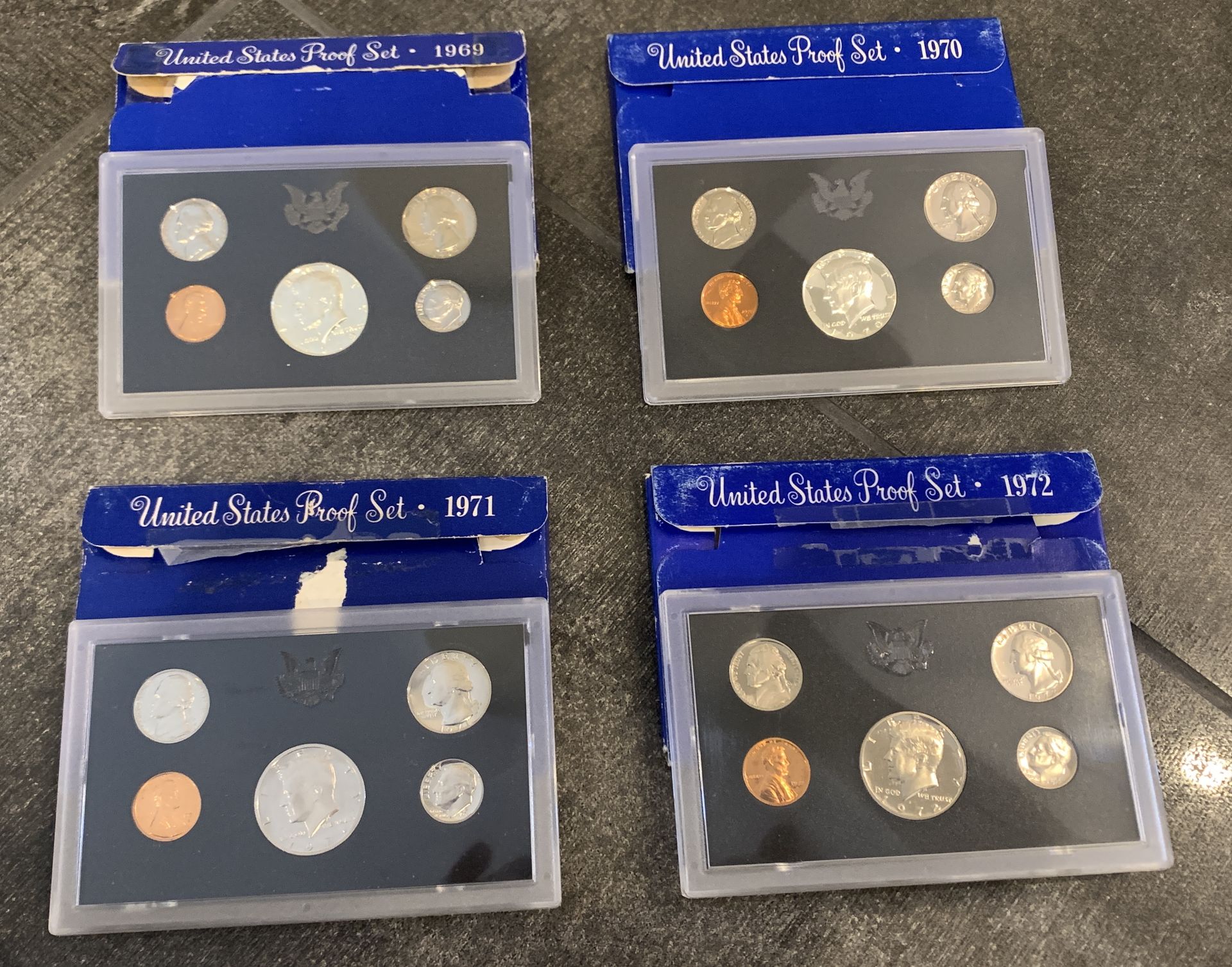 1969-1972 UNITED STATES COIN PROOF SETS