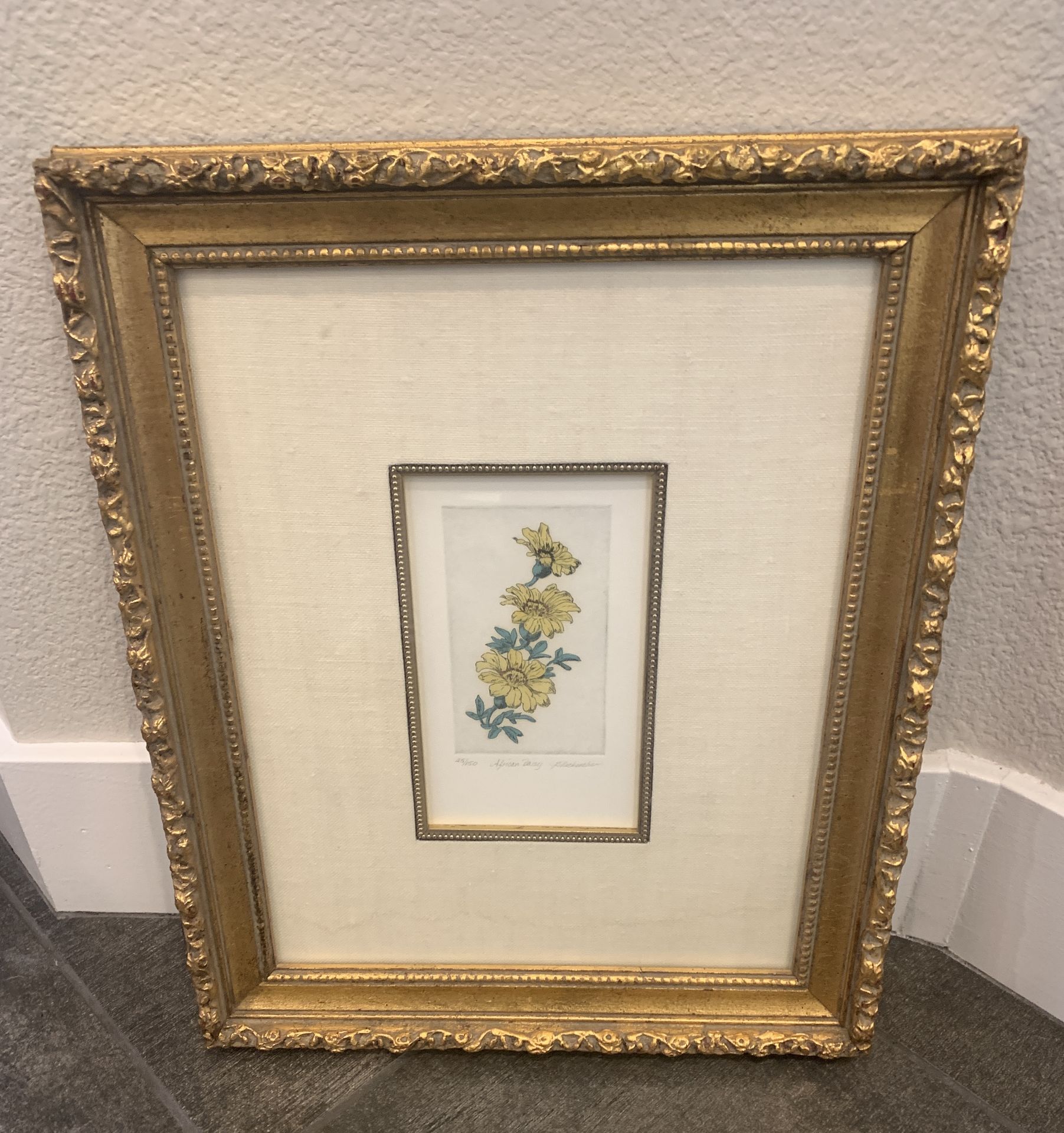 GOLD FRAMED 17X14" AFRICAN DAISY JULIANNE B RICKSECKER