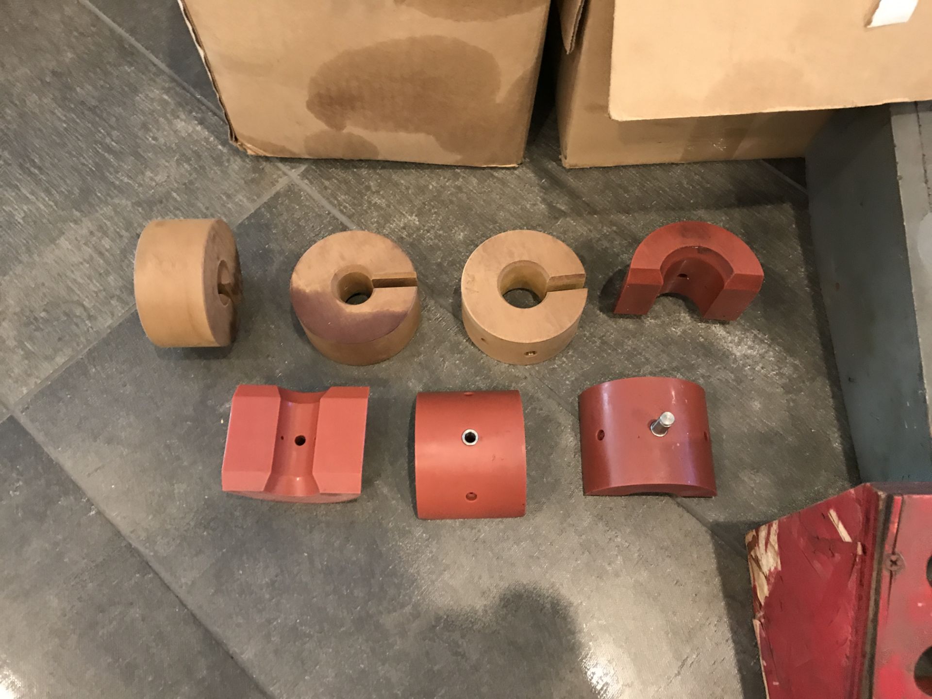 LOT OF 5 BOXES OF RUBBER TUBE CNC GUIDES. TWO WOOD TOOL HOLDERS. - Image 2 of 4