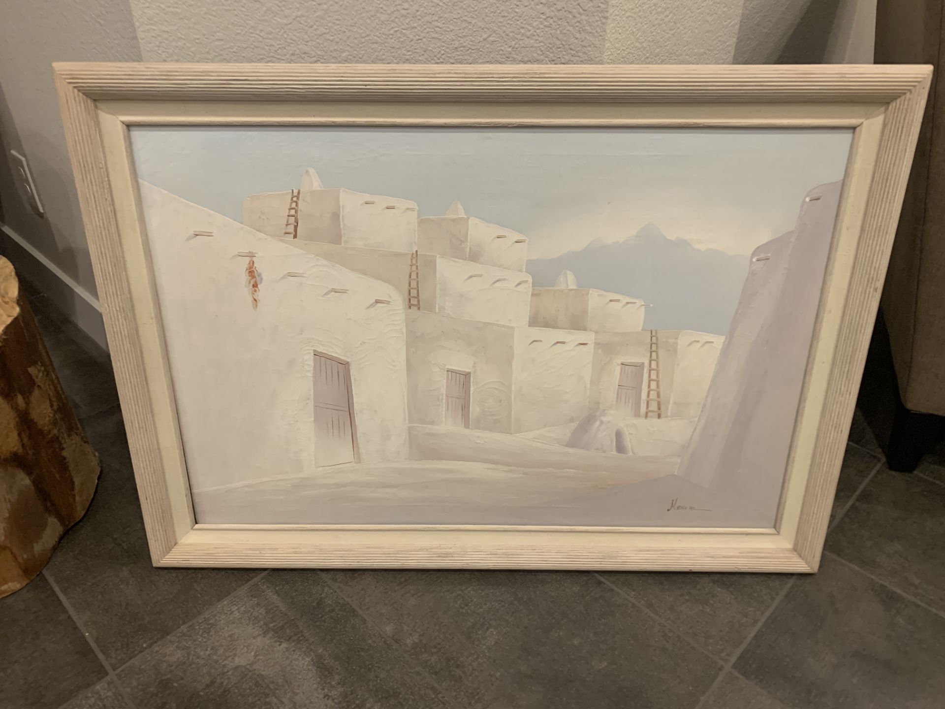 ORIGINAL MESCAL PAINTING FRAMED 41X29"