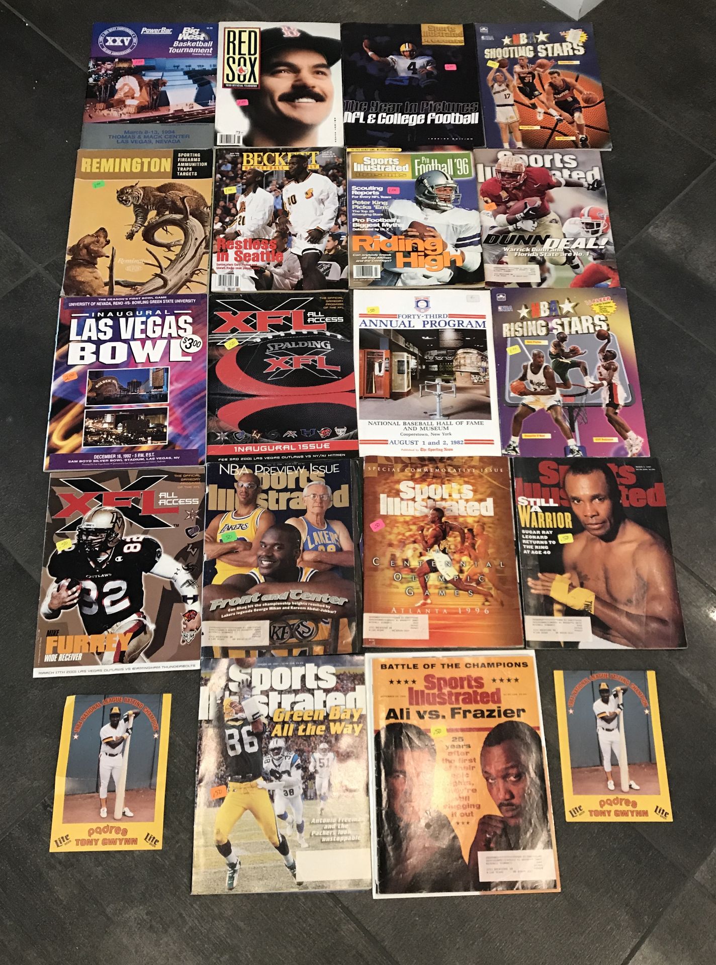 LOT OF 18 ASSORTED AUTHENTIC SPORTS MAGAZINES FROM THROUGH OUT THE YEARS.