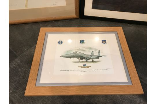 LOT OF TWO FRAMED PAINTINGS AND A PHOTOGRAPH OF A VINTAGE AIRPLANE - Image 3 of 4