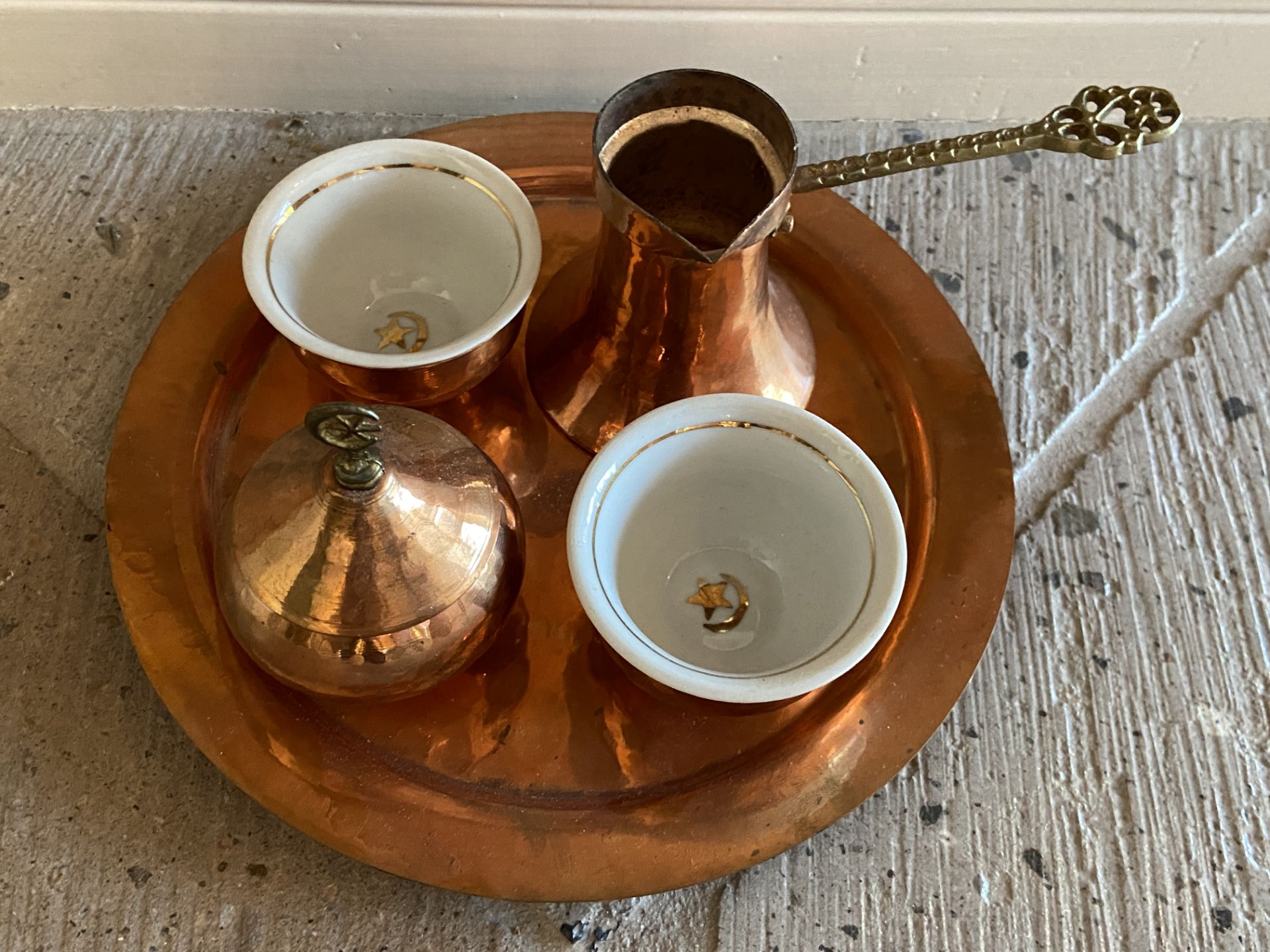 Turkish Tea Copper Set, 8 Piece - Image 2 of 7