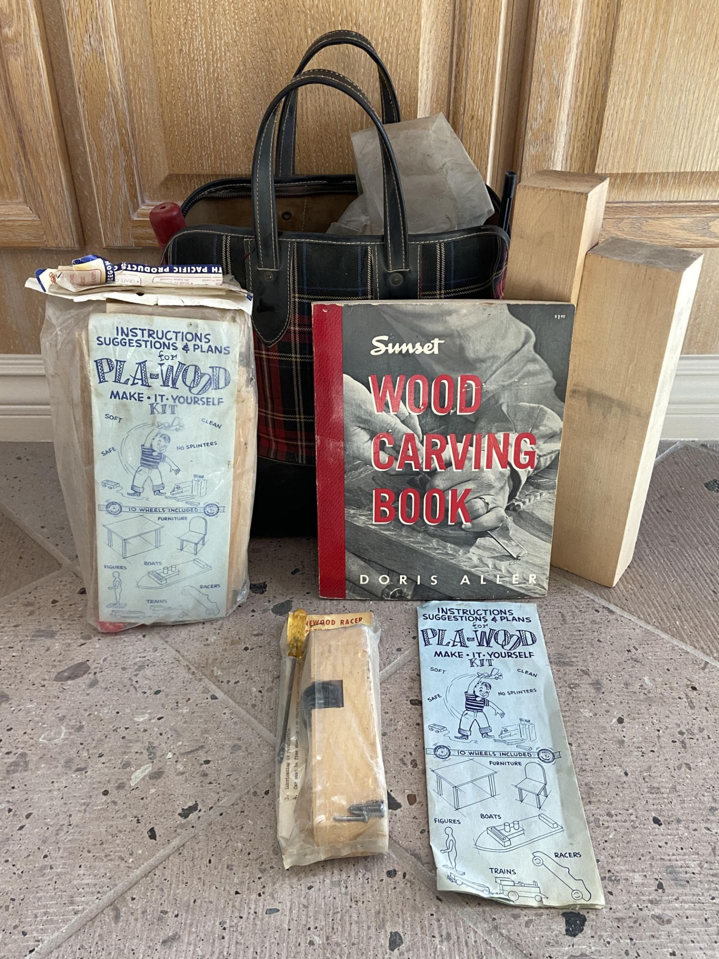 Vintage Wood Carving Book, Pinewood derby Kits Etc Etc
