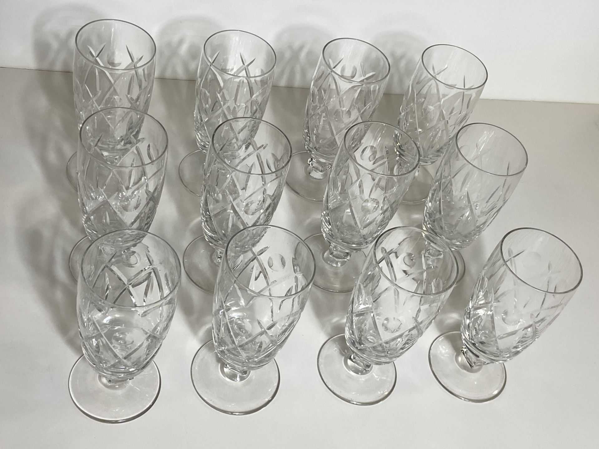 Set of 12 Crystal Glasses, Tall - Image 2 of 6