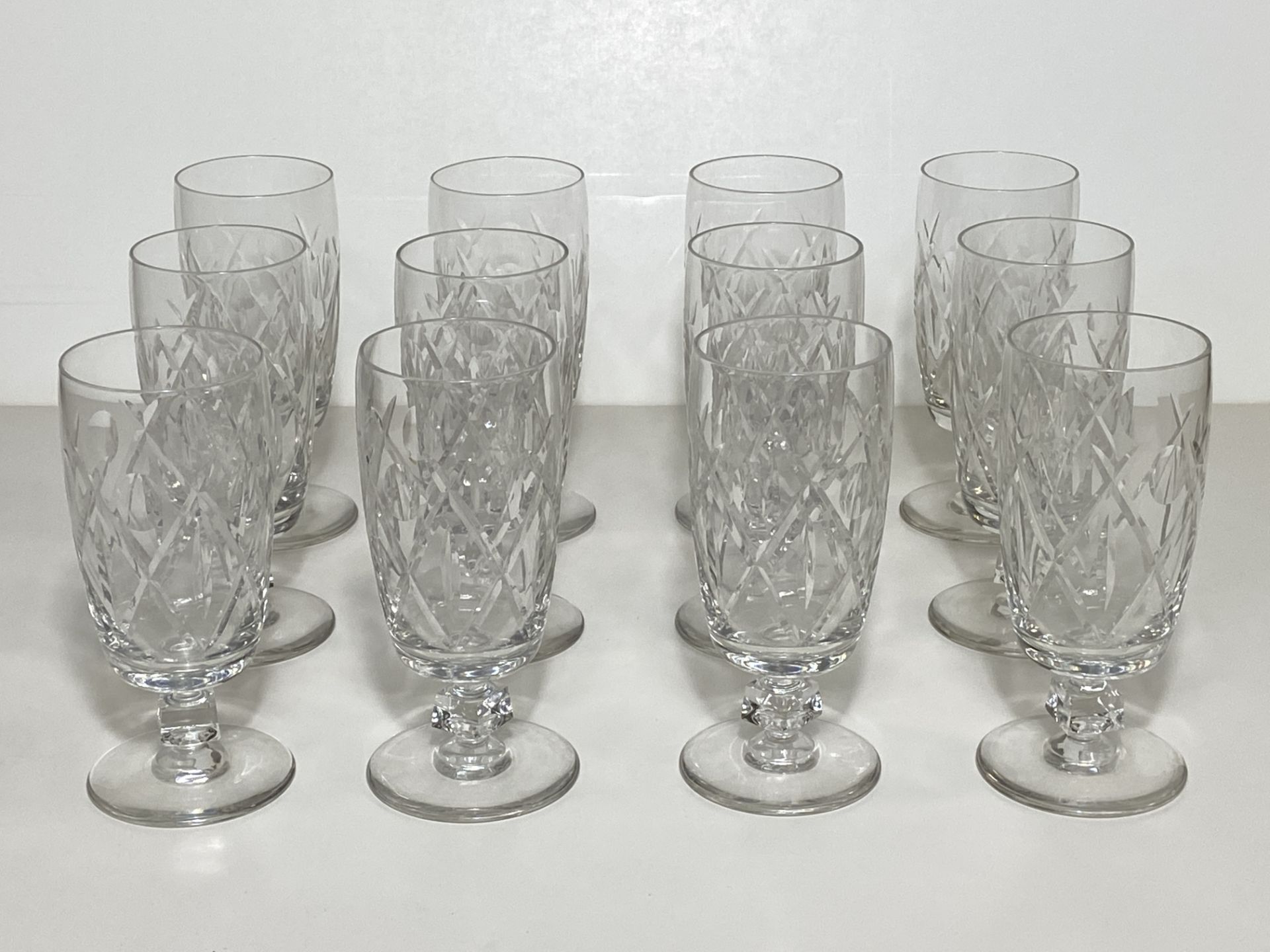 Set of 12 Crystal Glasses, Tall