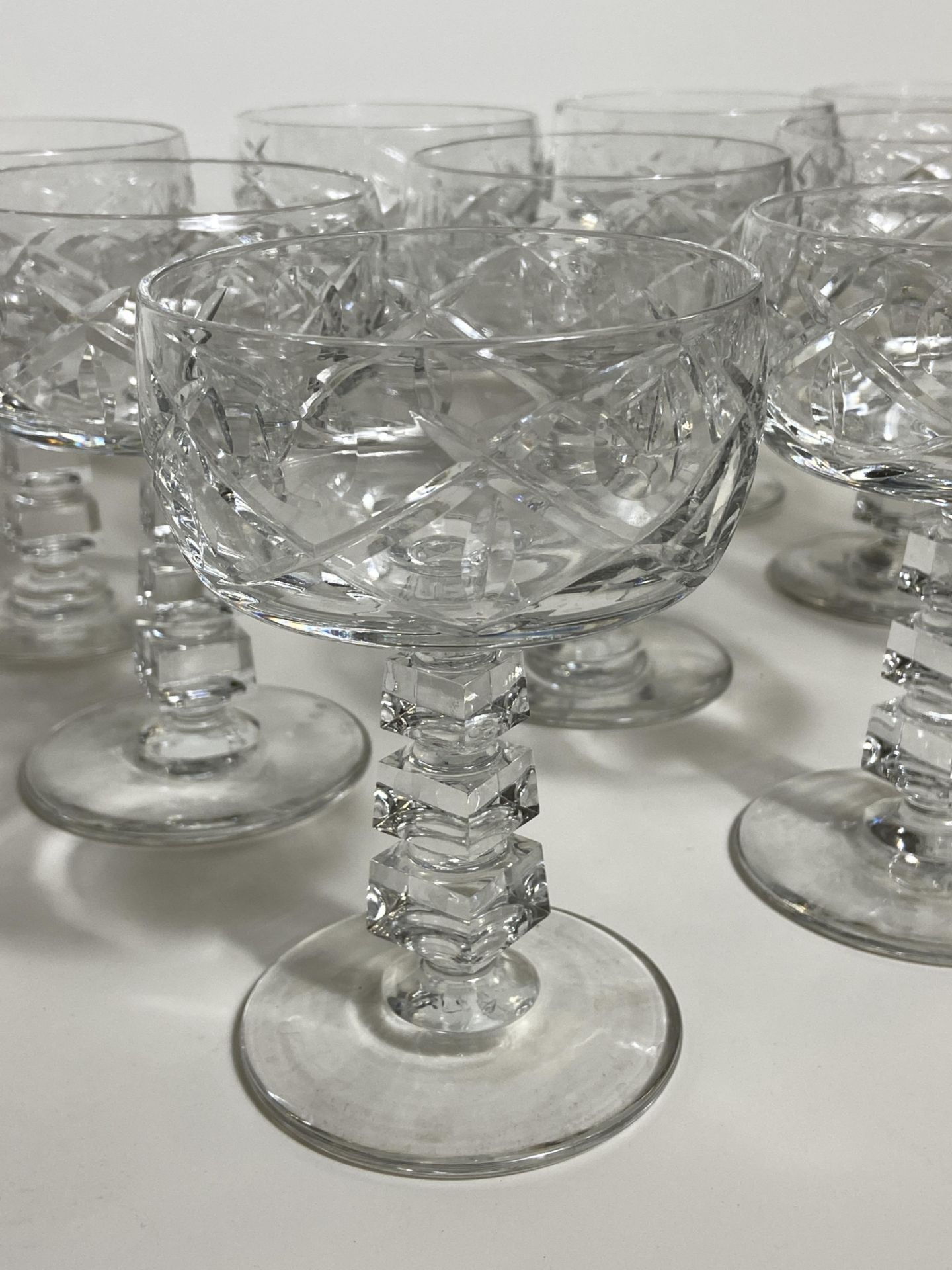 Set of 12 Crystal Glasses, Wine Goblets - Image 3 of 6