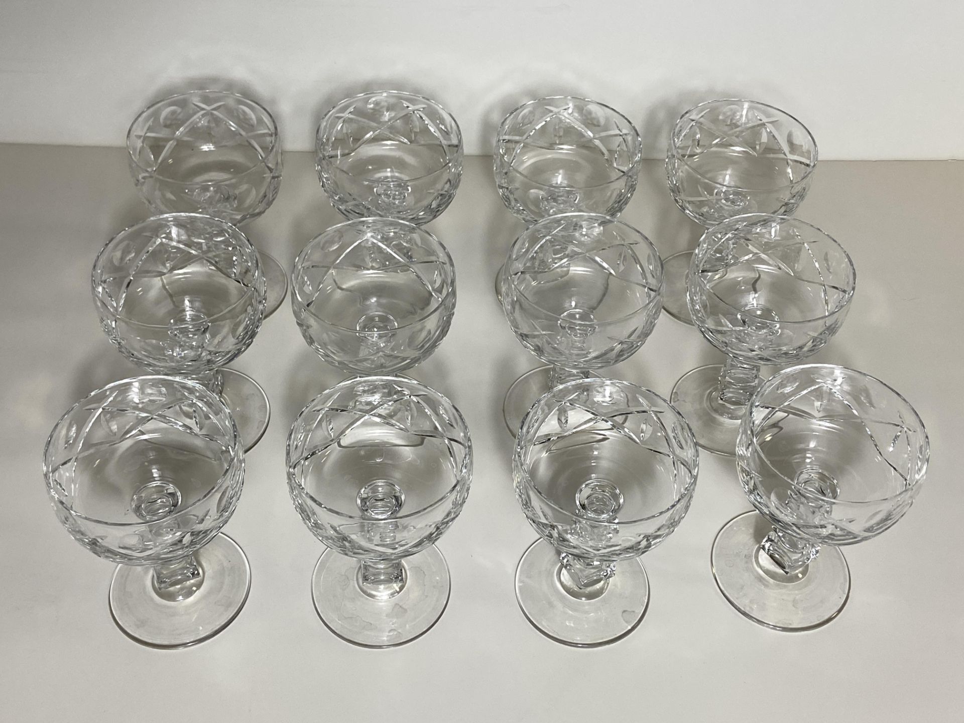 Set of 12 Crystal Glasses, Wine Goblets - Image 2 of 6