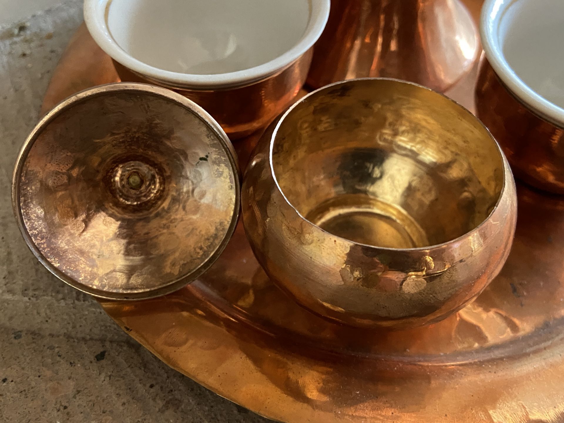 Turkish Tea Copper Set, 8 Piece - Image 6 of 7