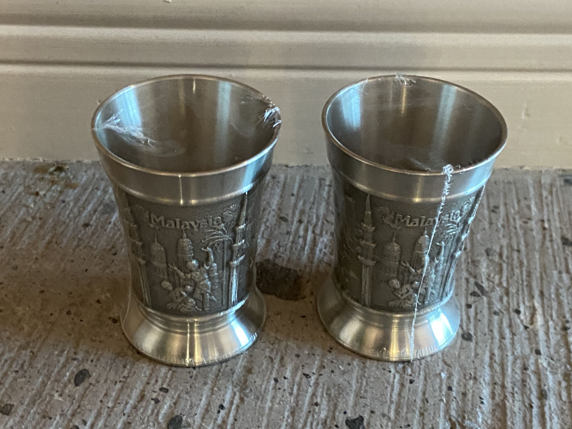 2 Crown Pewter Malaysia Shot Glasses - Image 2 of 3