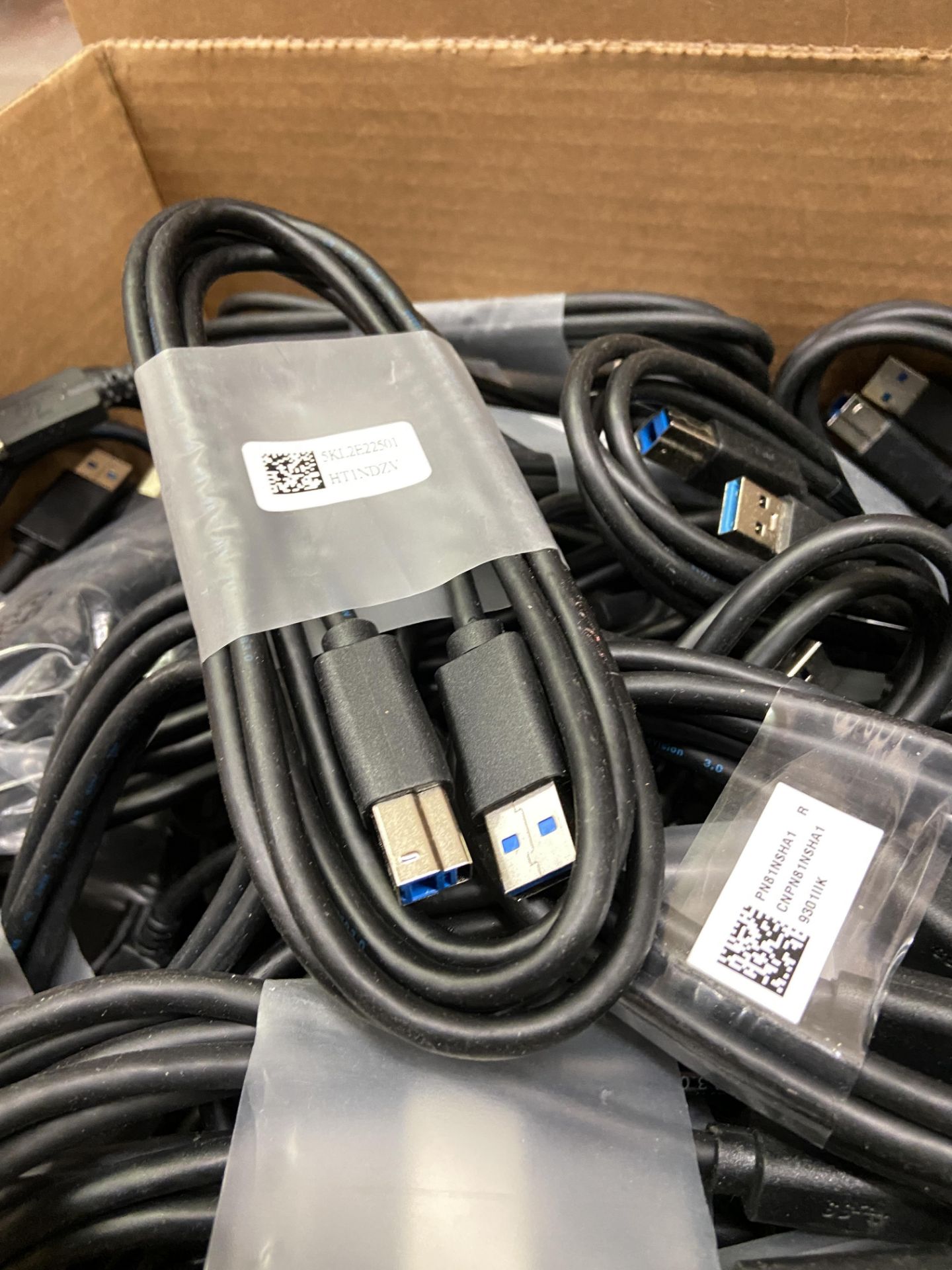 Large Box of Power Supply Cables and Large Box of E239426 USB to USB SuperSpeed SS Cables - Image 4 of 7