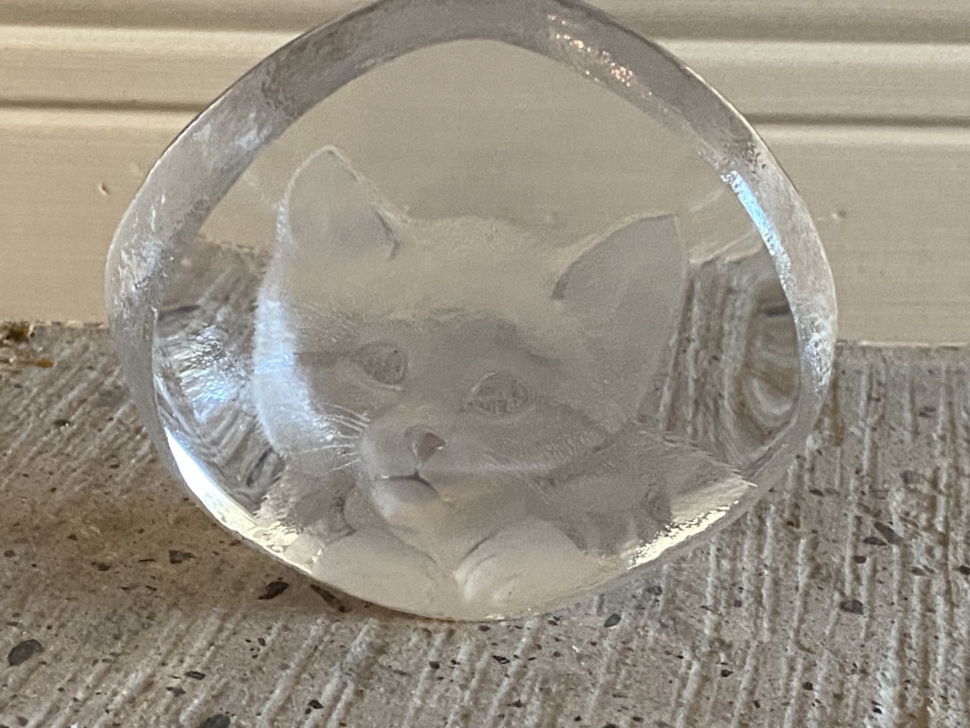 Mats Jonasson Maleras Sweden Full Lead Signed Crystal Cat Sculpture - Bild 4 aus 5