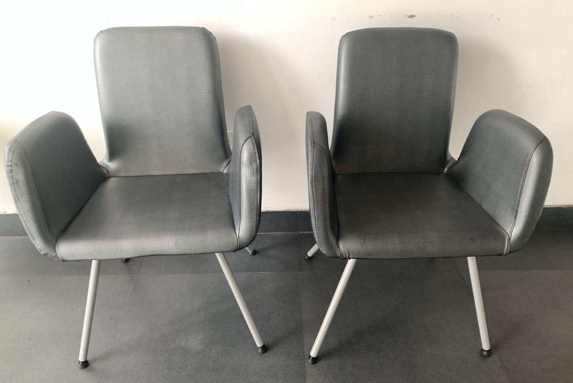 2 SILVER RETRO VINTAGE STYLE SEATING LIVING ROOM CHAIRS PAID $700 FOR THESE ORIGINALLY