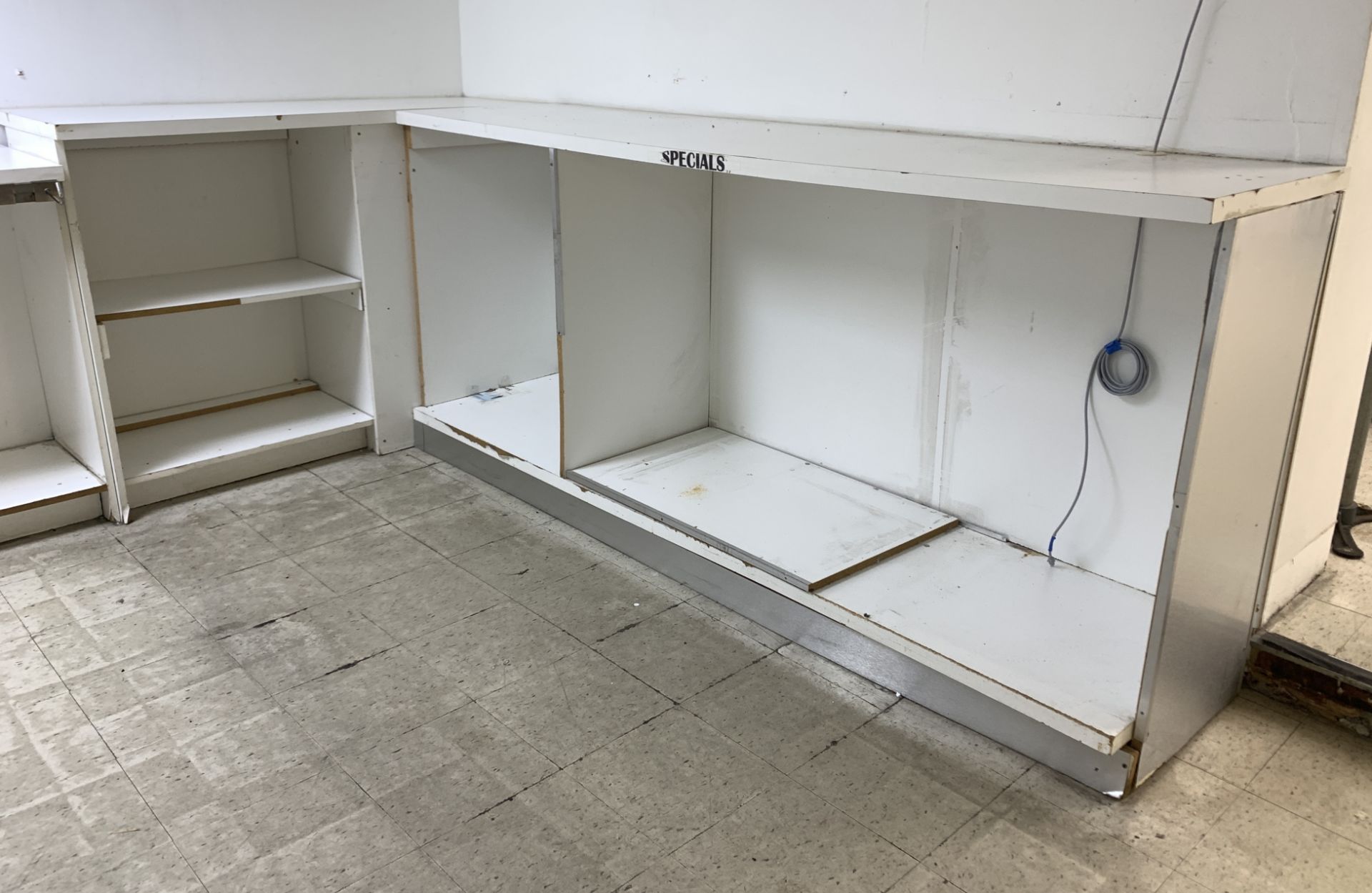 3 LARGE SECTIONS OF CABINET SHELVING