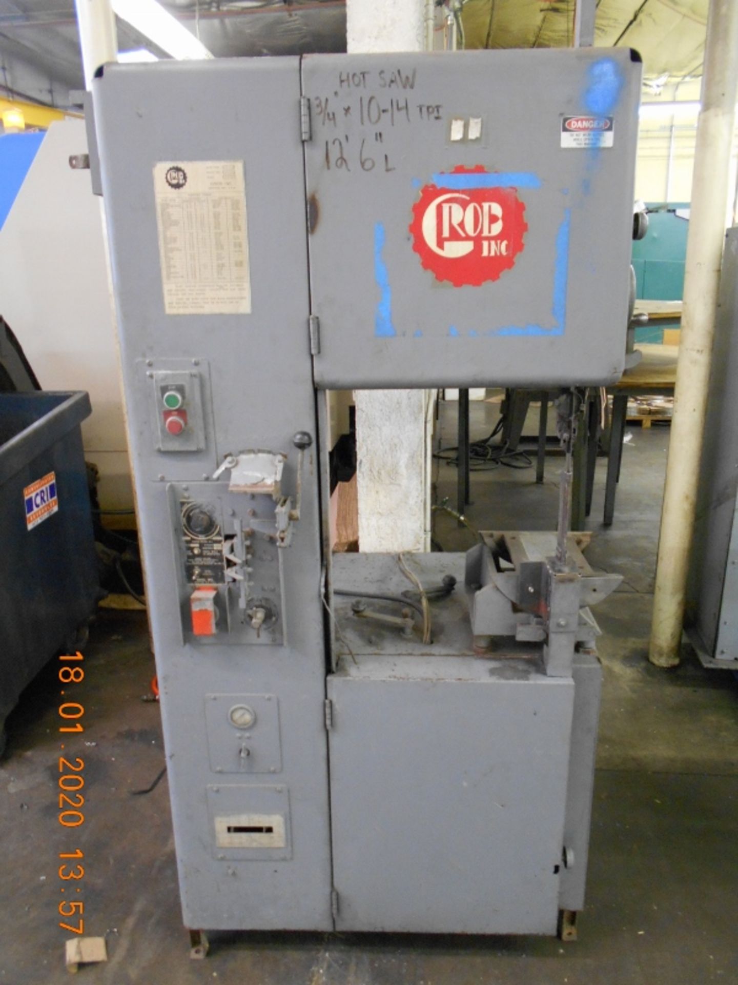 GROB 18" Metal Cutting Vertical Bandsaw Band Saw Model #4V-18 Serial #2543