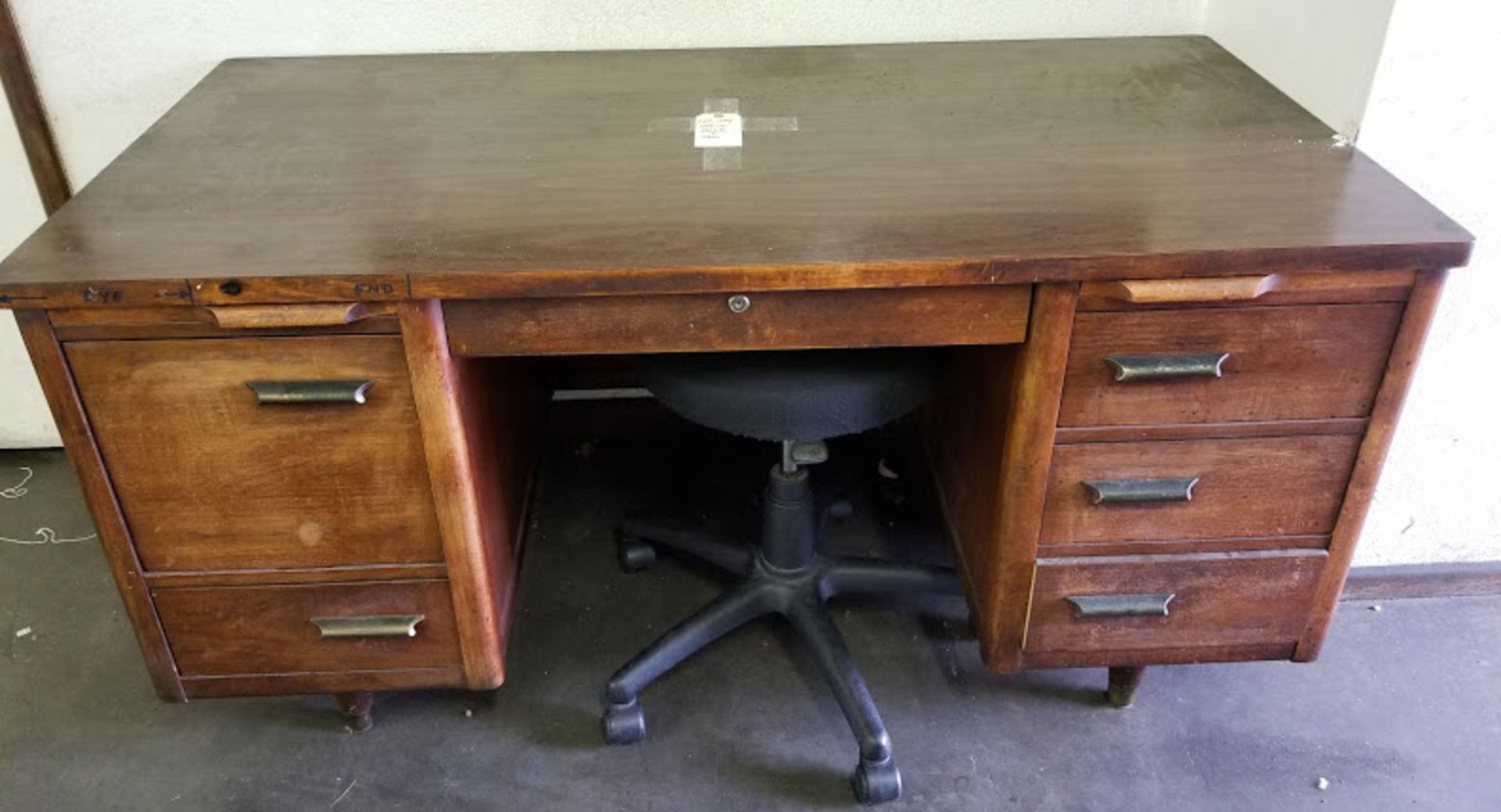 Wooden Office Desk & Stool