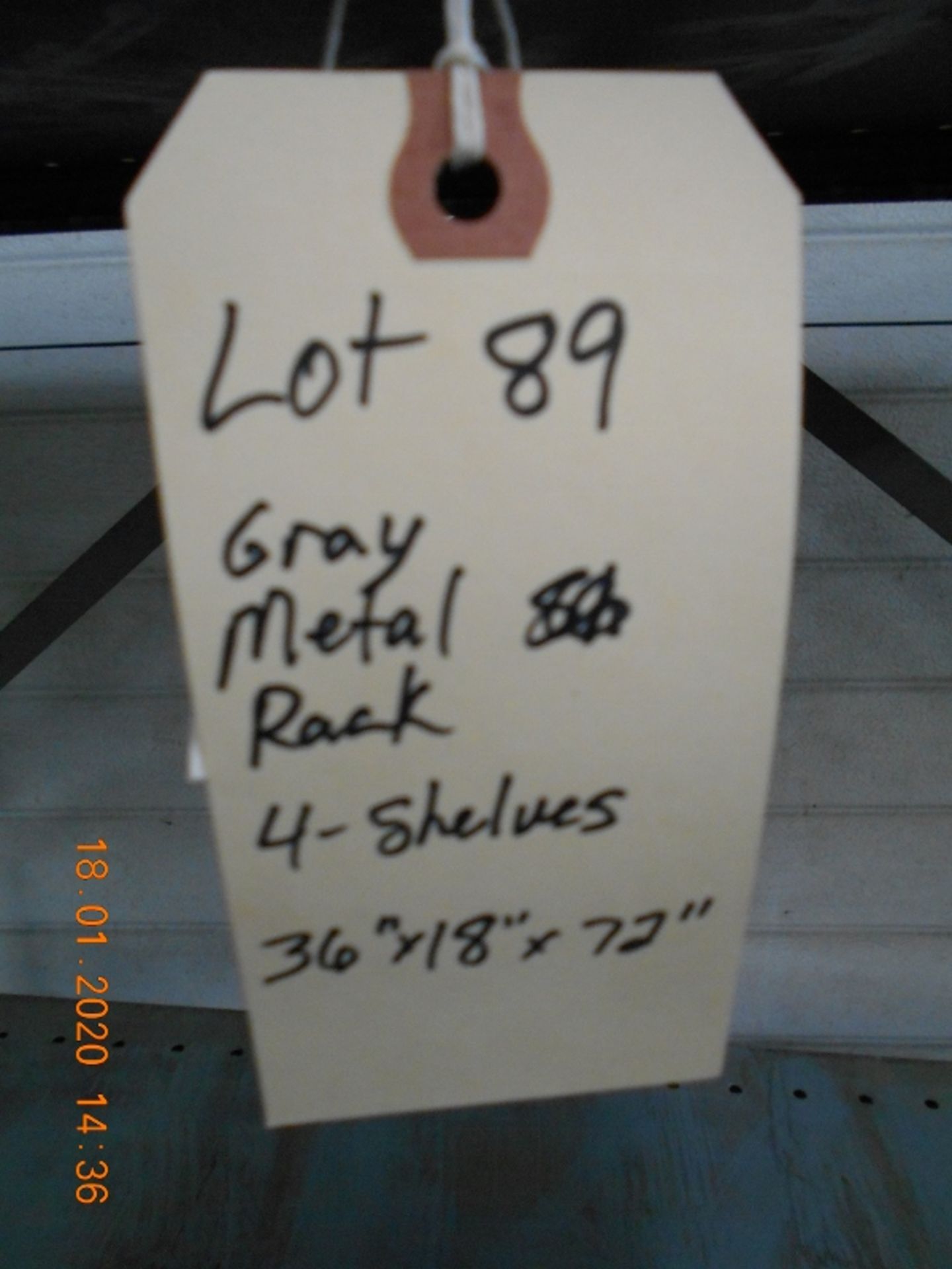 Gray Metal Rack, 4 - Shelves, 36"x18"x72" - Image 2 of 2