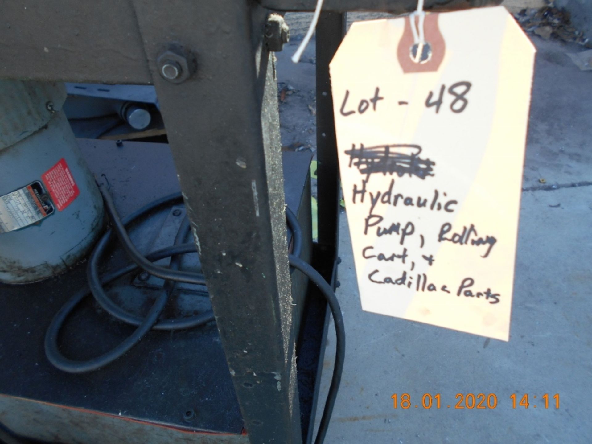 Hyraulic Pump, Rolling Cart, & Cadillac Parts - Image 2 of 4