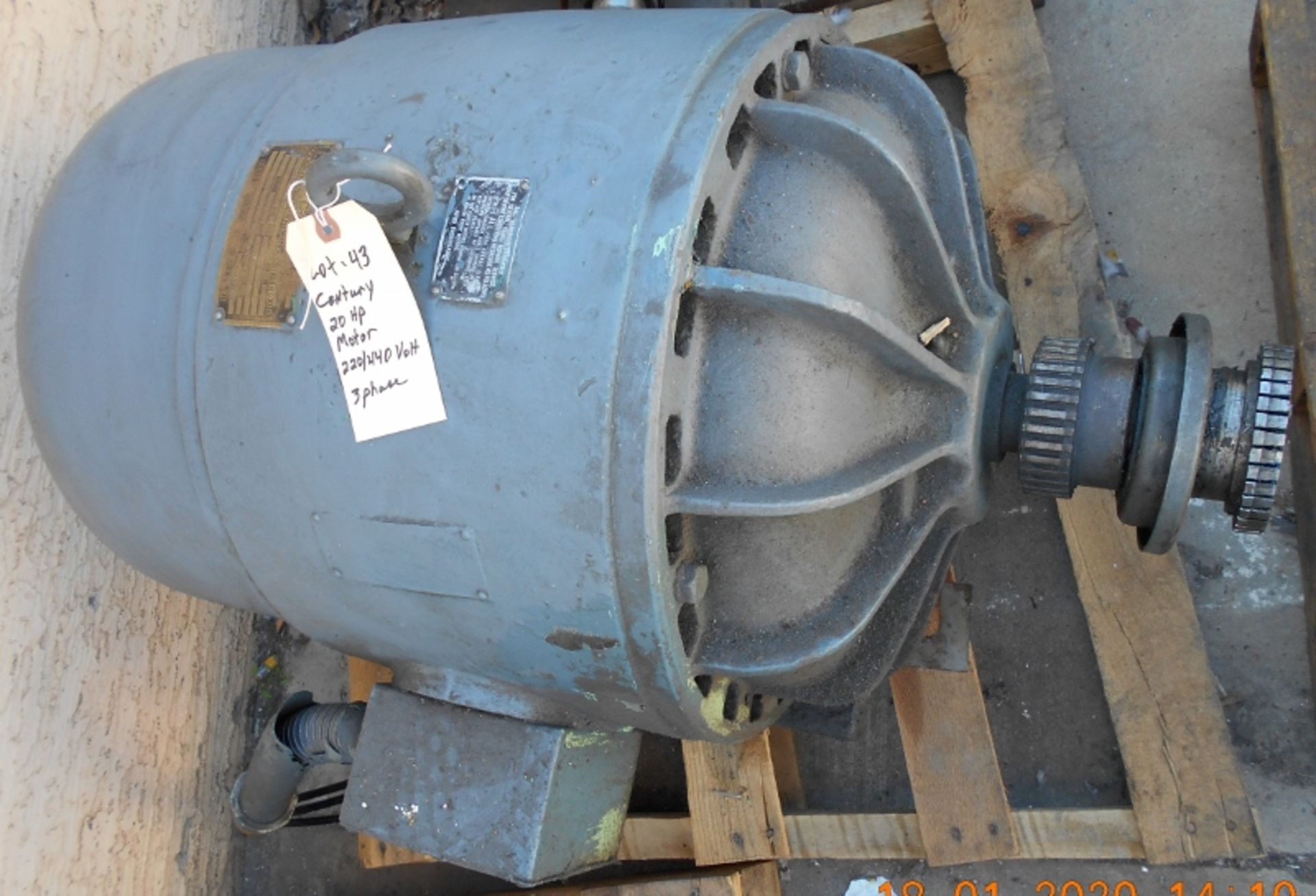 Century 20Hp Electric Motor 220/440 Volt 3 phase