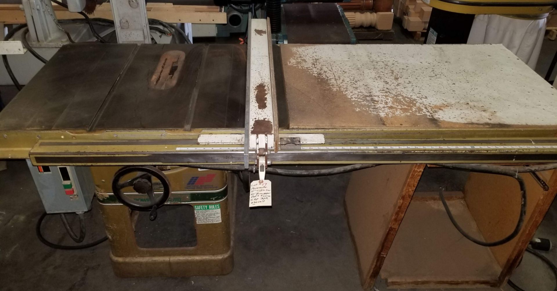 Powermatic 10" Table Saw #66, 50" Biesemeyer Rails & Fence 5hp 3ph 230V