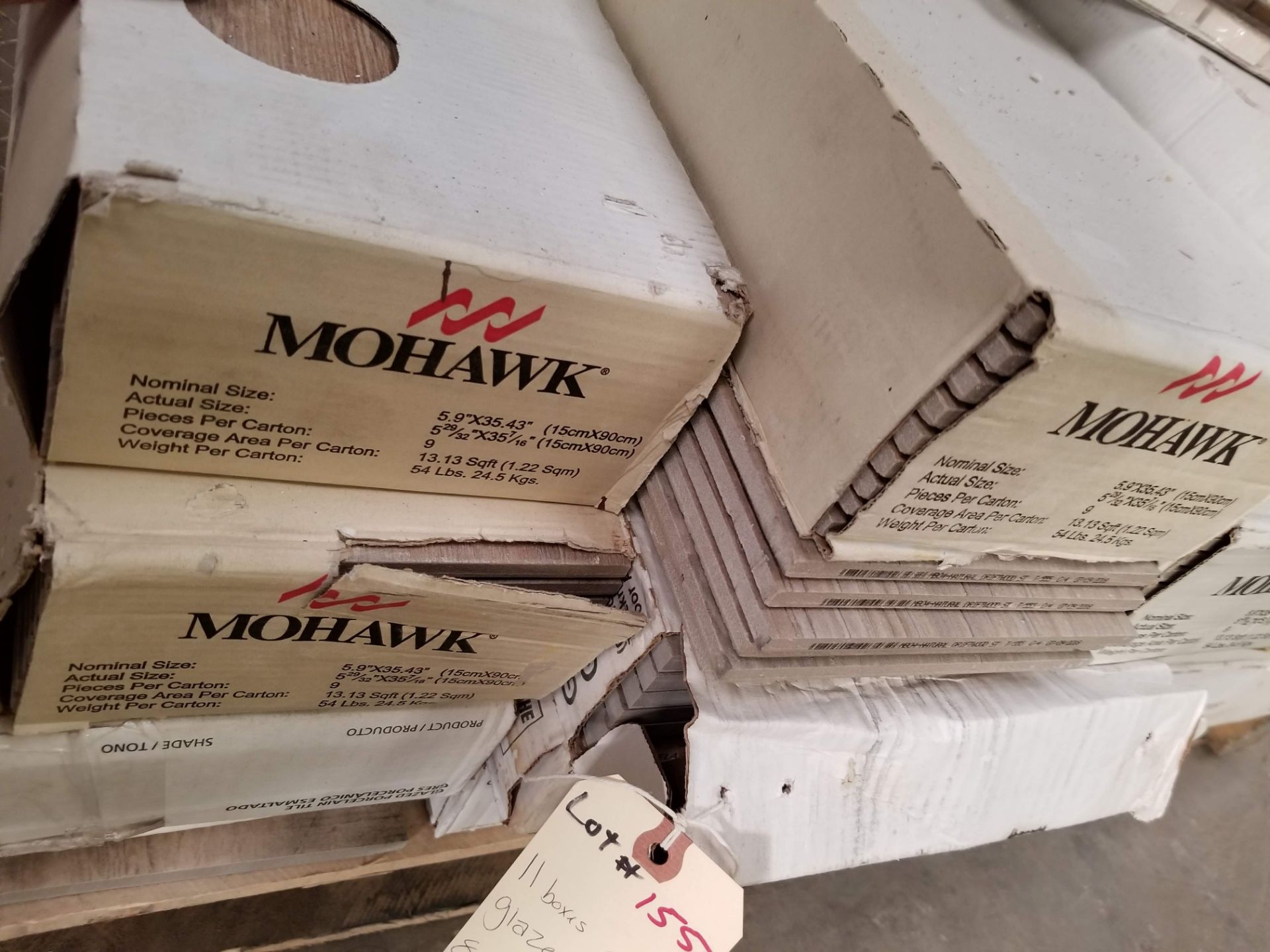 Pallet of 11 boxes of Glazed Porcelain Tile, 8 boxes of Mohawk Flooring Tile - Image 2 of 4