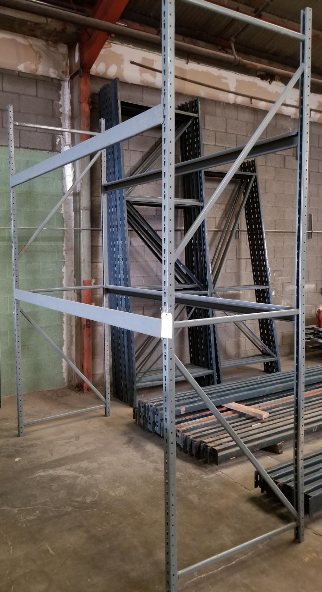 Grey Rack, 2 - 120" x 38" uprights & 4 - 94" Cross Beams - Image 2 of 4