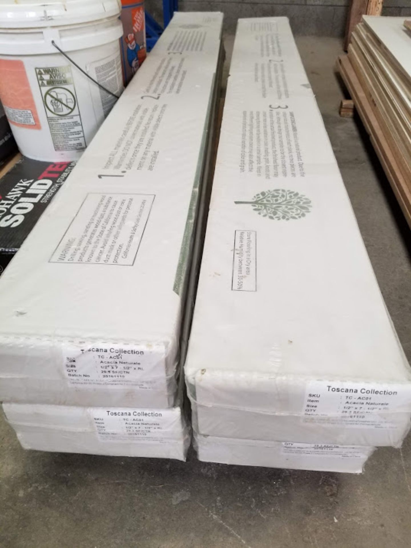 Pallet of Misc. Flooring, Nails, Bostic Wood Flooring Adhesive - Image 2 of 4