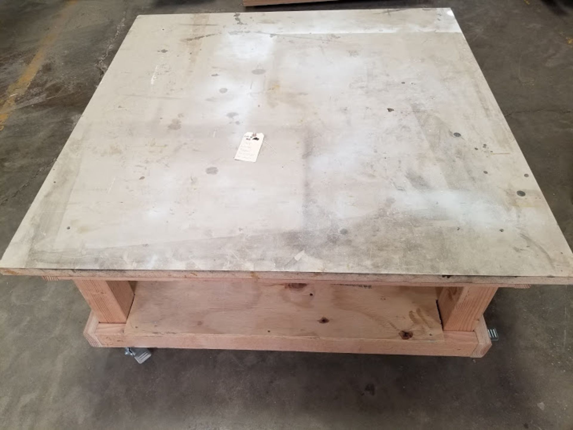 Shop Work Table on Wheels 50" x 50" x 23" - Image 3 of 3