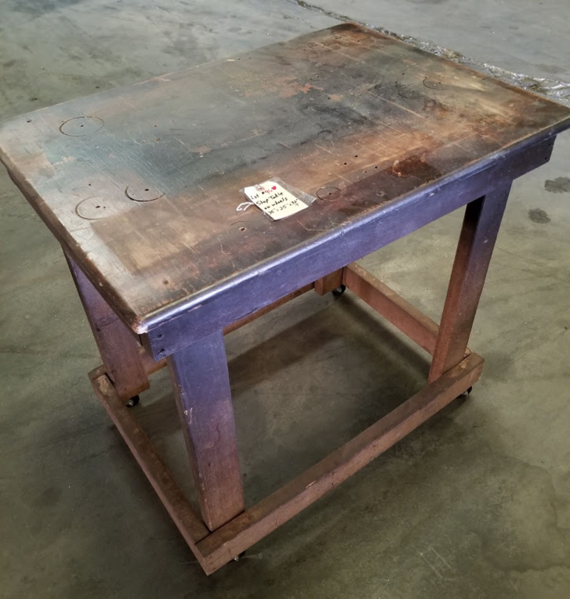 1 - Shop Work Table on Wheels 74"x24"x38"