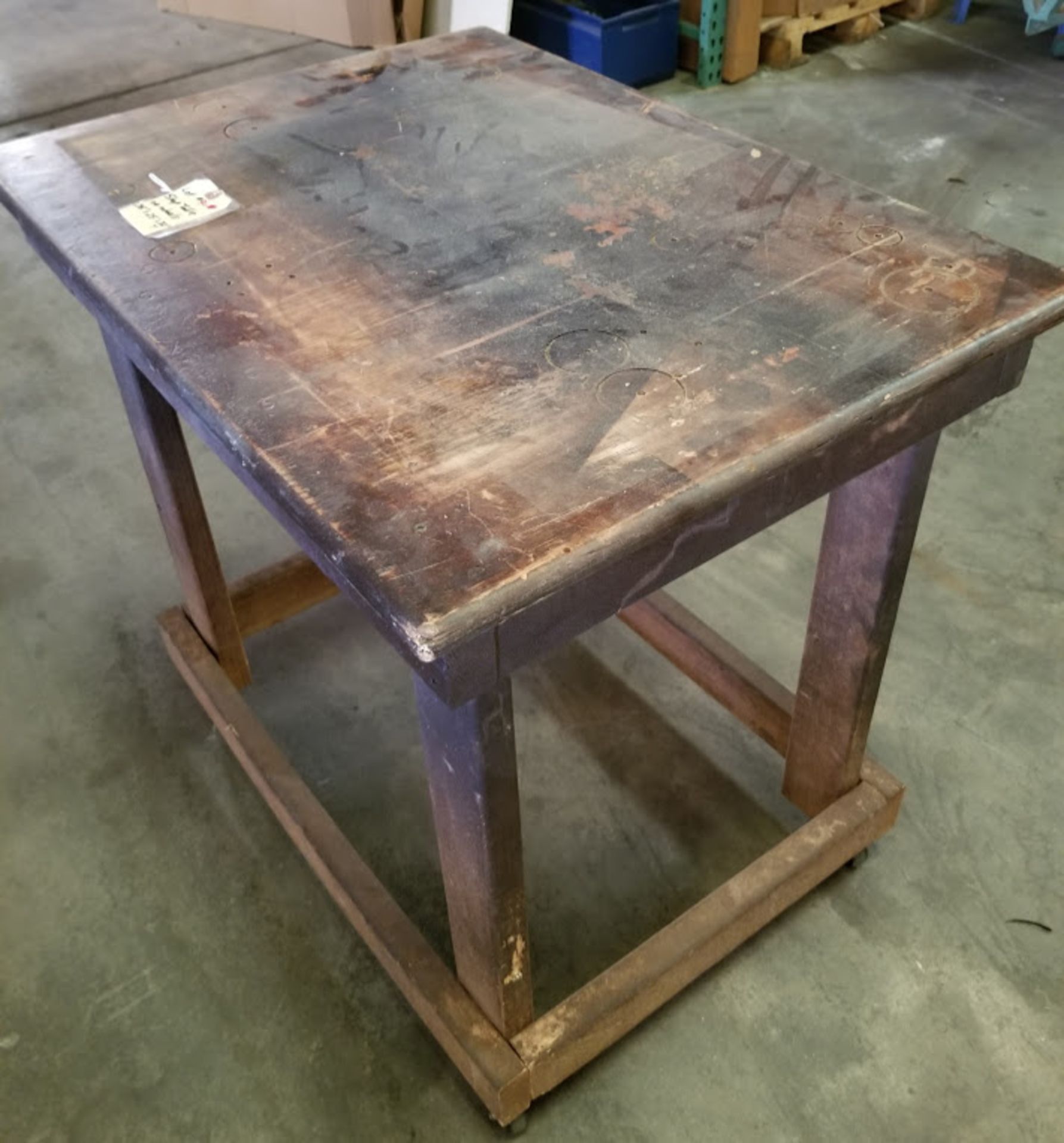 1 - Shop Work Table on Wheels 74"x24"x38" - Image 2 of 2