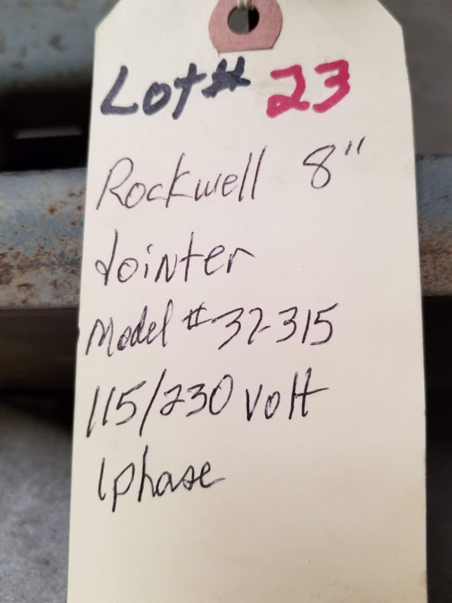 Rockwell 8" Jointer, Model #37-315, 1.5 HP 115/230 volt 1 phase - Image 5 of 5