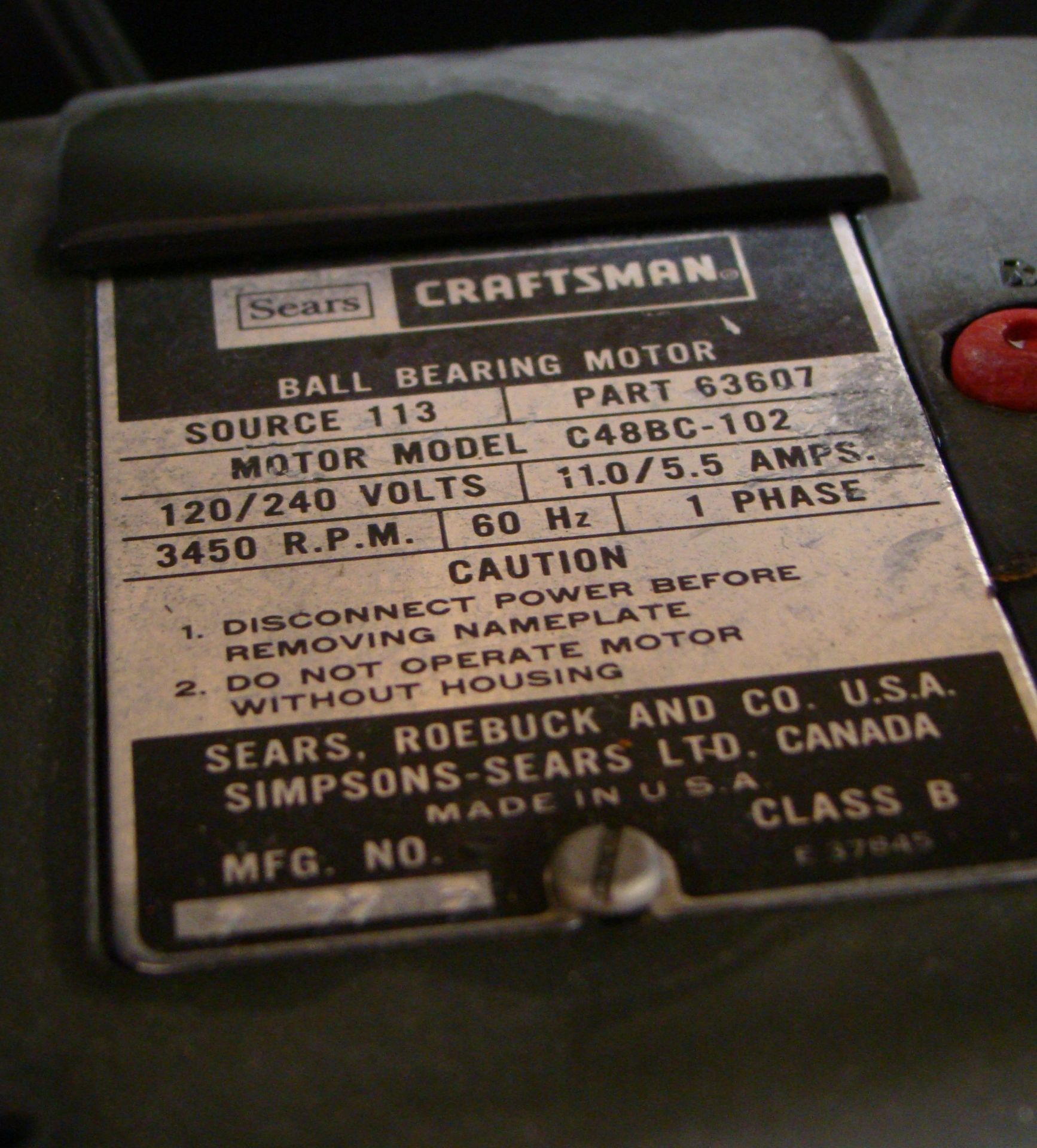 Sears Craftsman 10" Radial Arm Saw, 115 volt - Image 3 of 3