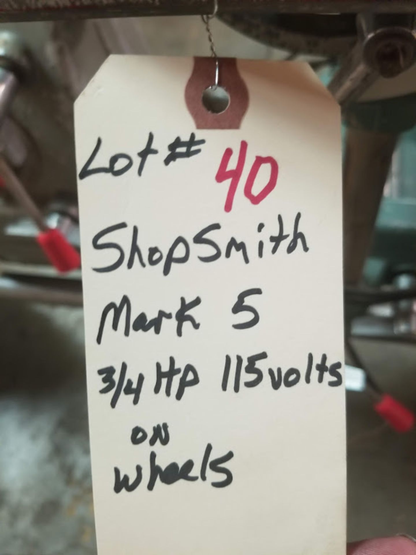 ShopSmith Mark 5, .75HP 115 Volts (On Wheels) - Image 5 of 5