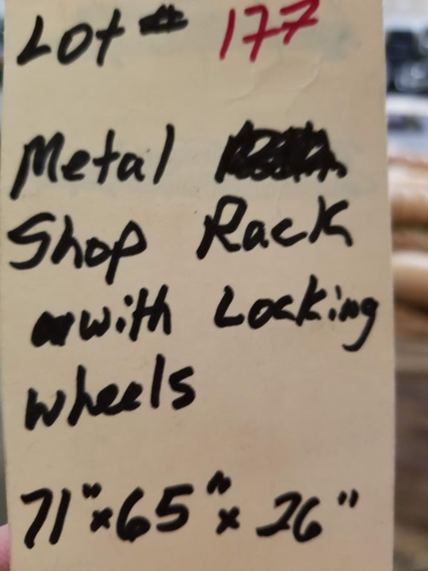 Metal Shop Rack with Locking Wheels (71" x 65" x 26") - Image 4 of 4