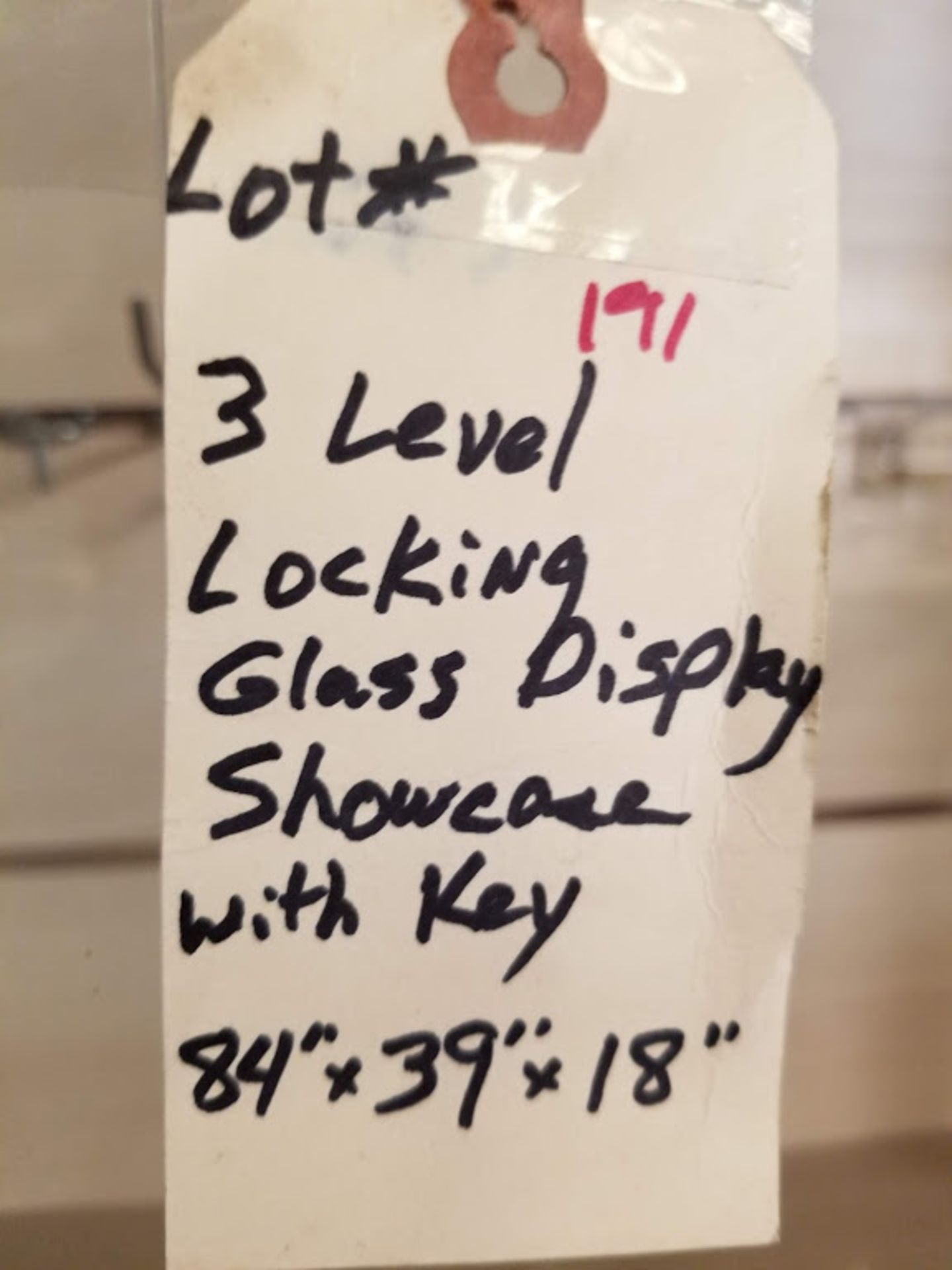 3 Level Locking Glass Display Showcase (w/ Key) (84" x 39" x 18") - Image 3 of 3