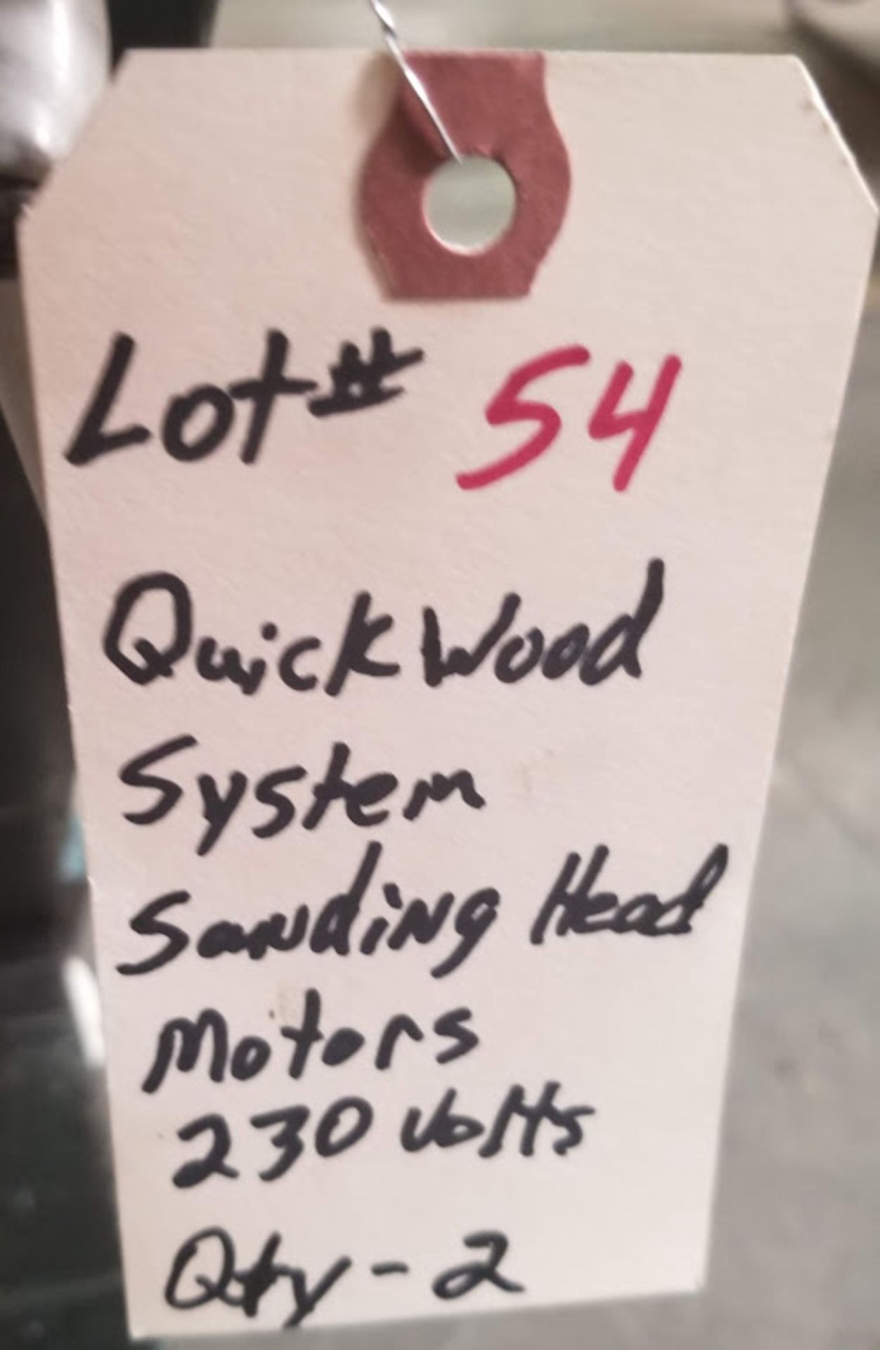 Quick Wood System Sanding Head Motors, 230 Volts (Qty 2) - Image 2 of 2