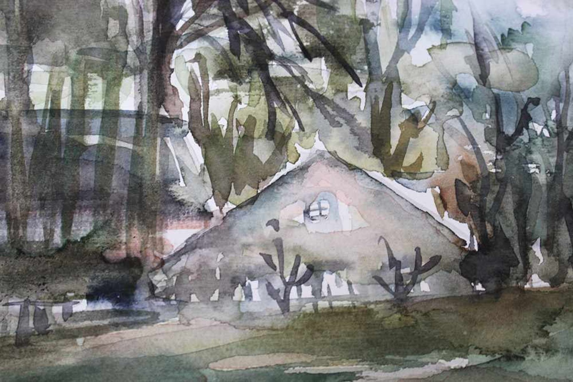 Franziska Borger 20th Century, Landscape, watercolour on paper.31 x 45 cmDieses Los wird in einer - Bild 2 aus 3