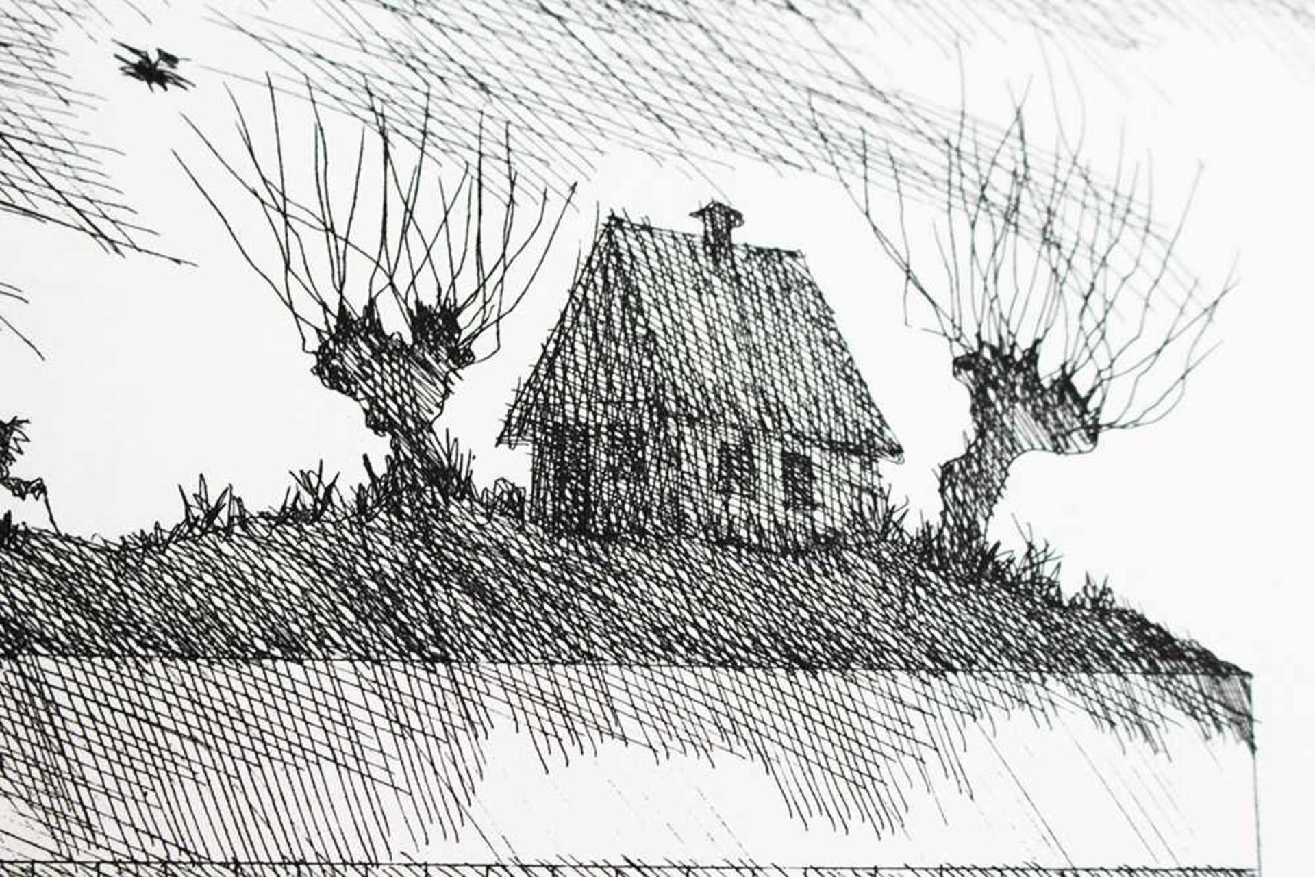 Paul Flora (1926 – 2009), House, etching on paper.26 x 32 cmDieses Los wird in einer online- - Bild 2 aus 3